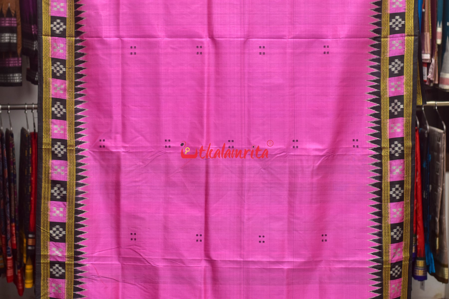 Light Pink with Pasapali Border Khandua Silk Saree