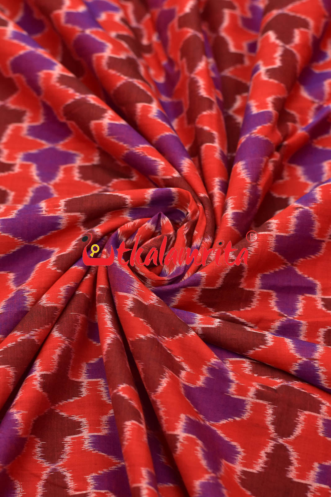 3D Red Coffee Sambalpuri Cotton (Fabric)
