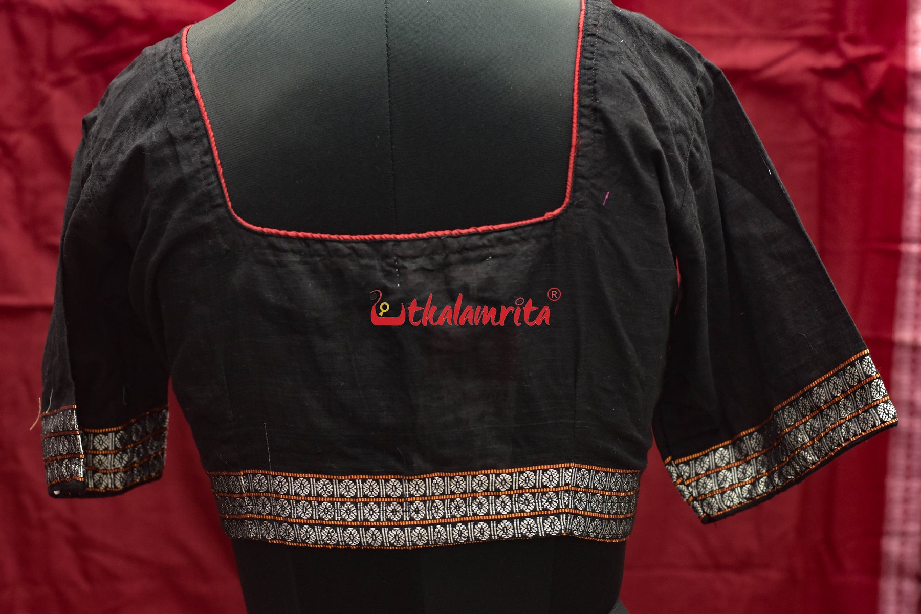 Black with Rudraksh Border(Blouse)