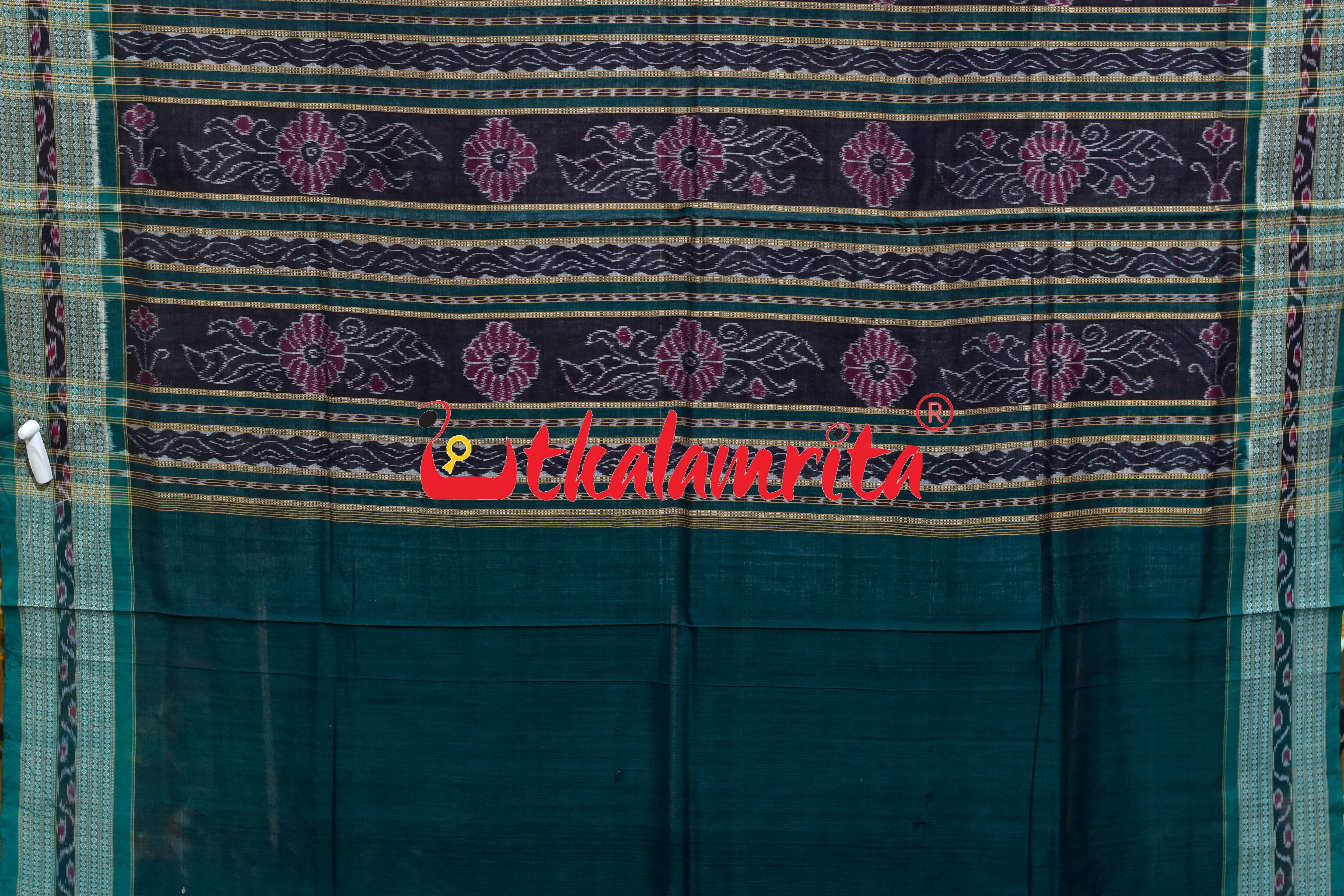 White Green Mini Aswini Sambalpuri Cotton Saree