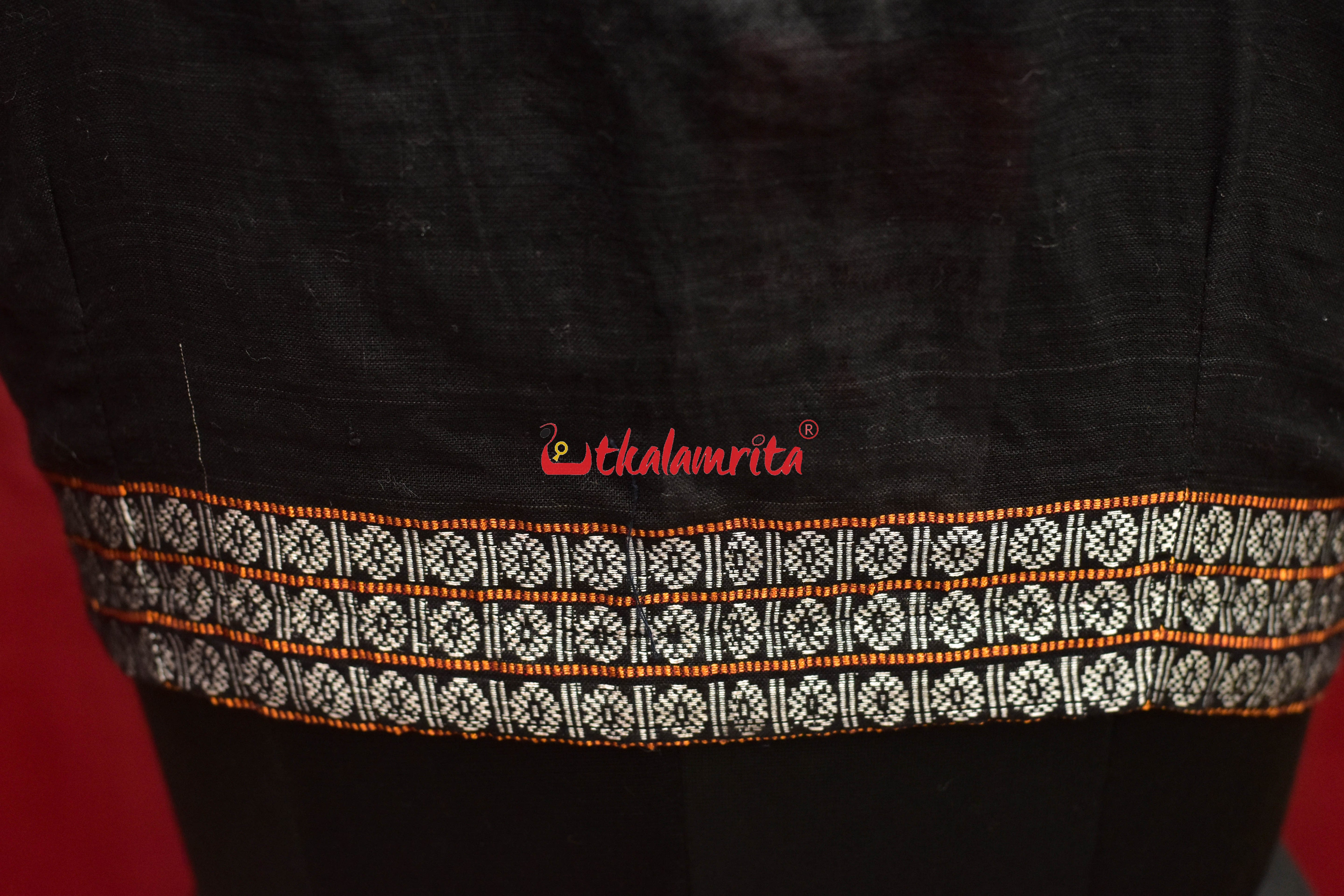 Black with Rudraksh Border(Blouse)
