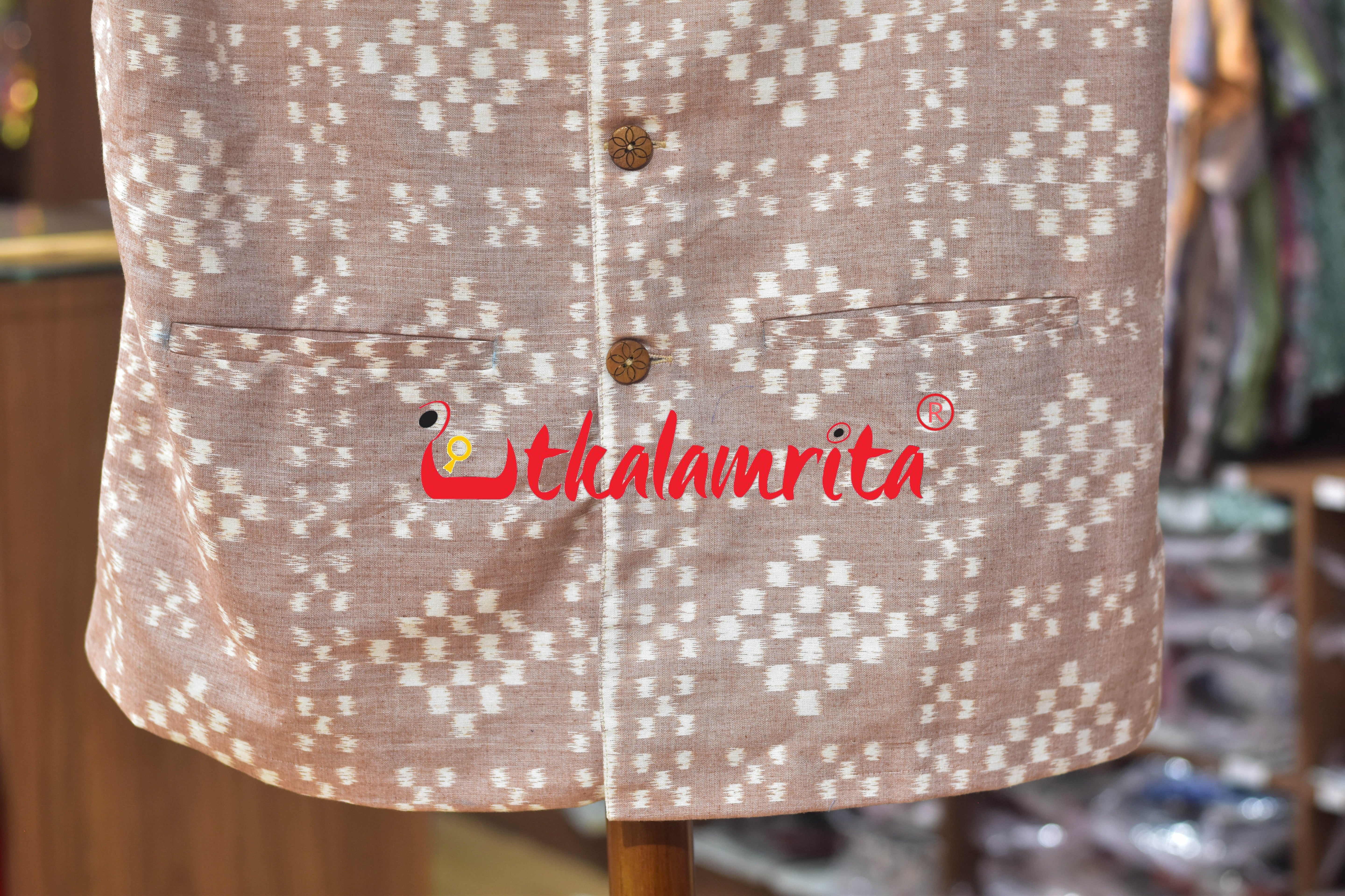 Peach Single Ikat Pasapali (Modi Jacket)