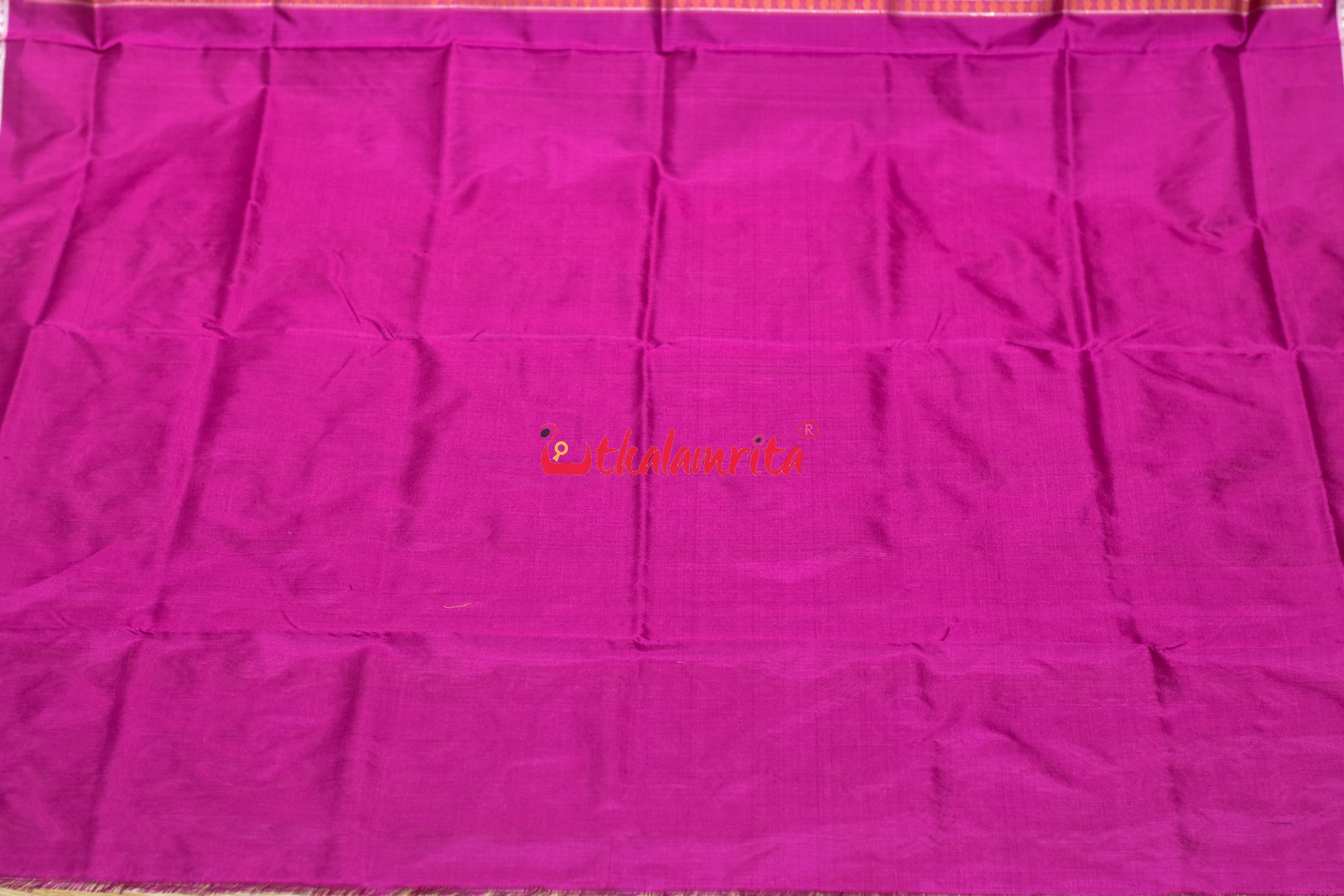 Green Pink Mukuta Bomkai Silk Saree