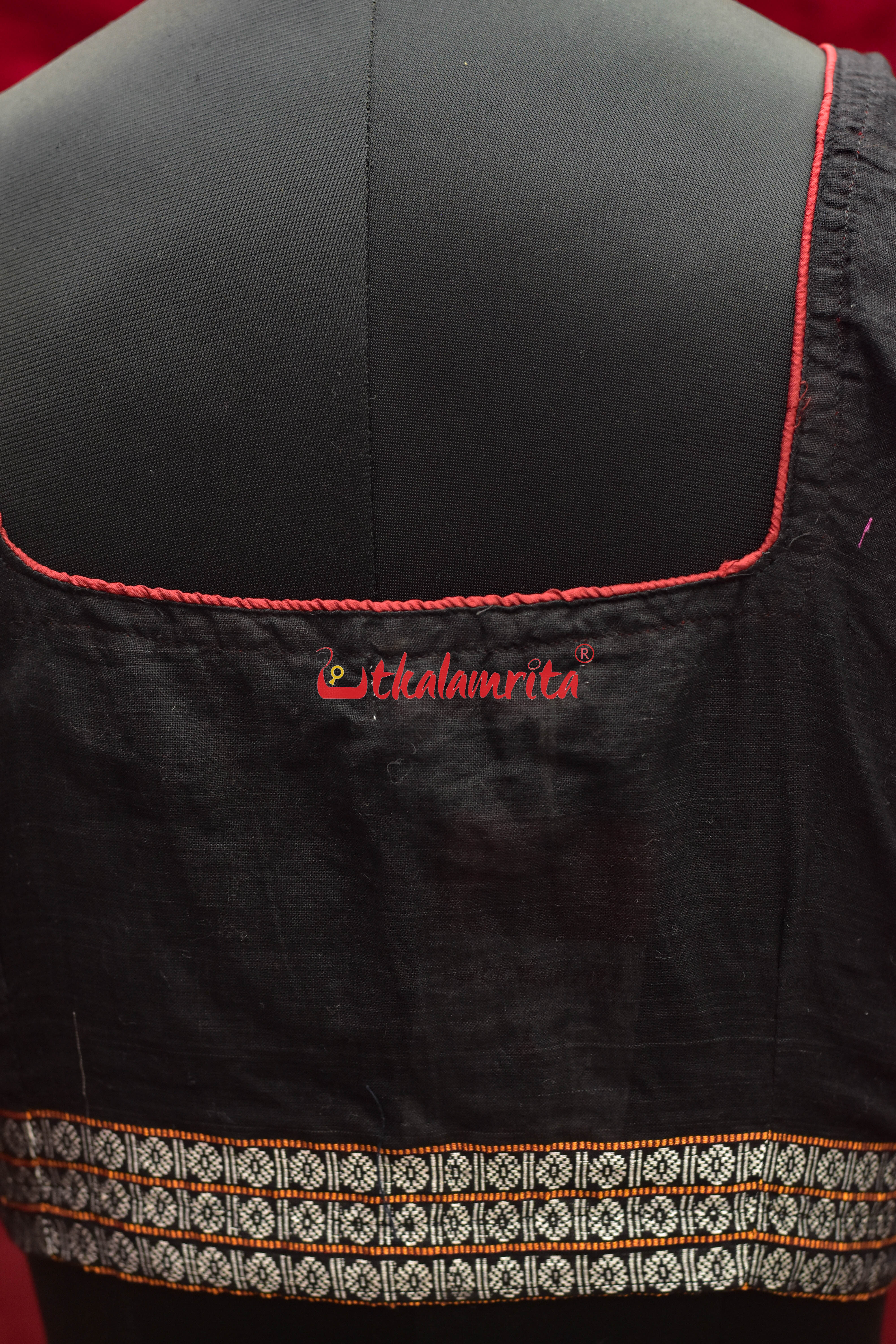 Black with Rudraksh Border(Blouse)
