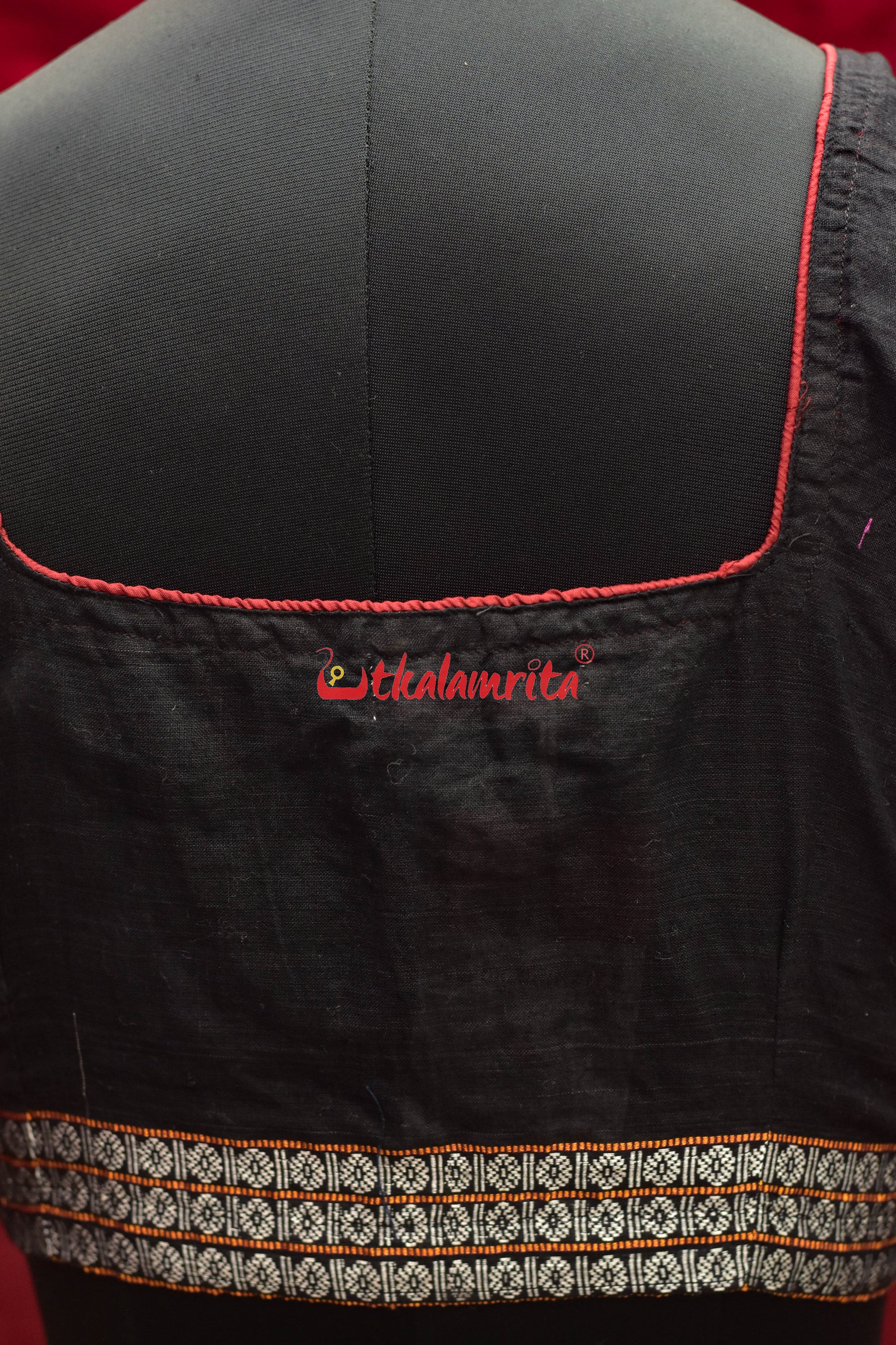 Black with Rudraksh Border(Blouse)