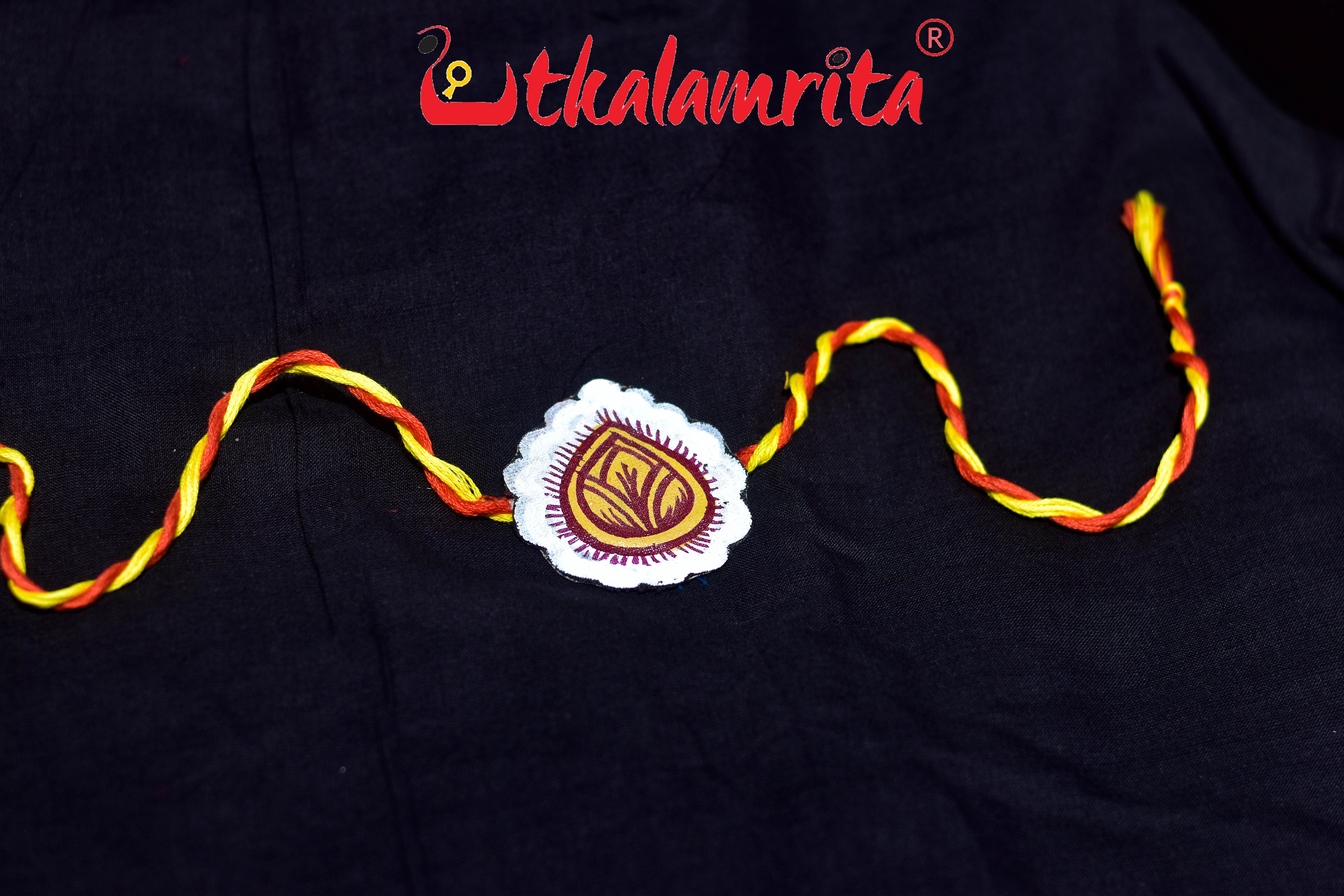White Brown Pattachitra Rakhi