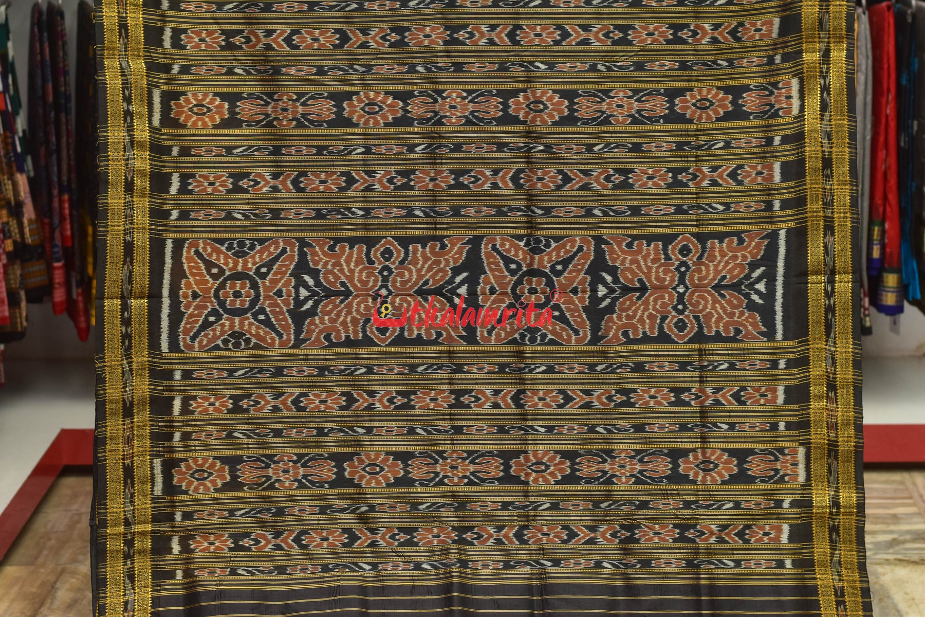 Blue with Phuldani Border Khandua Silk Saree