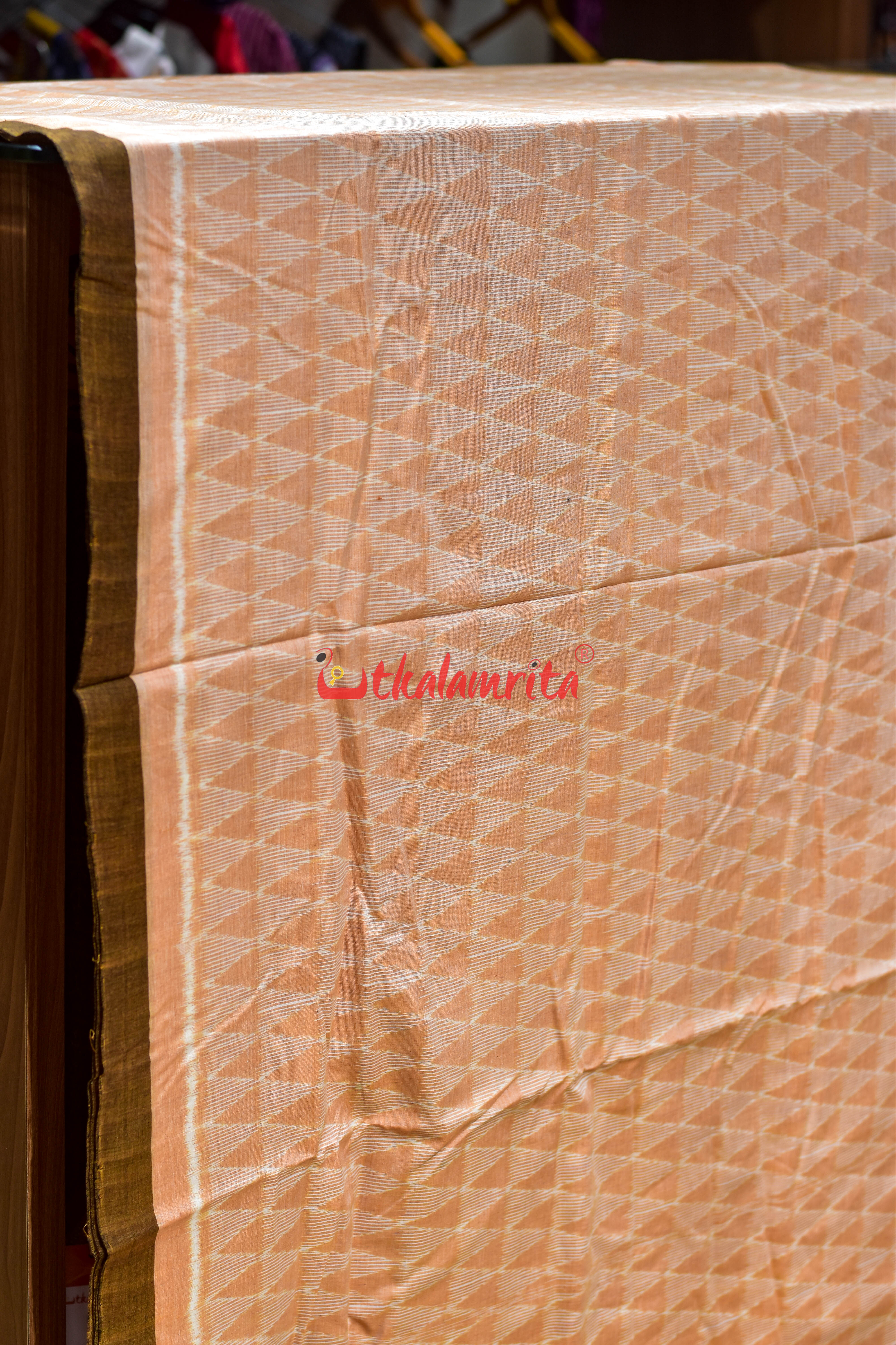 Peach Triangle Lines Ikat Cotton (Fabric)
