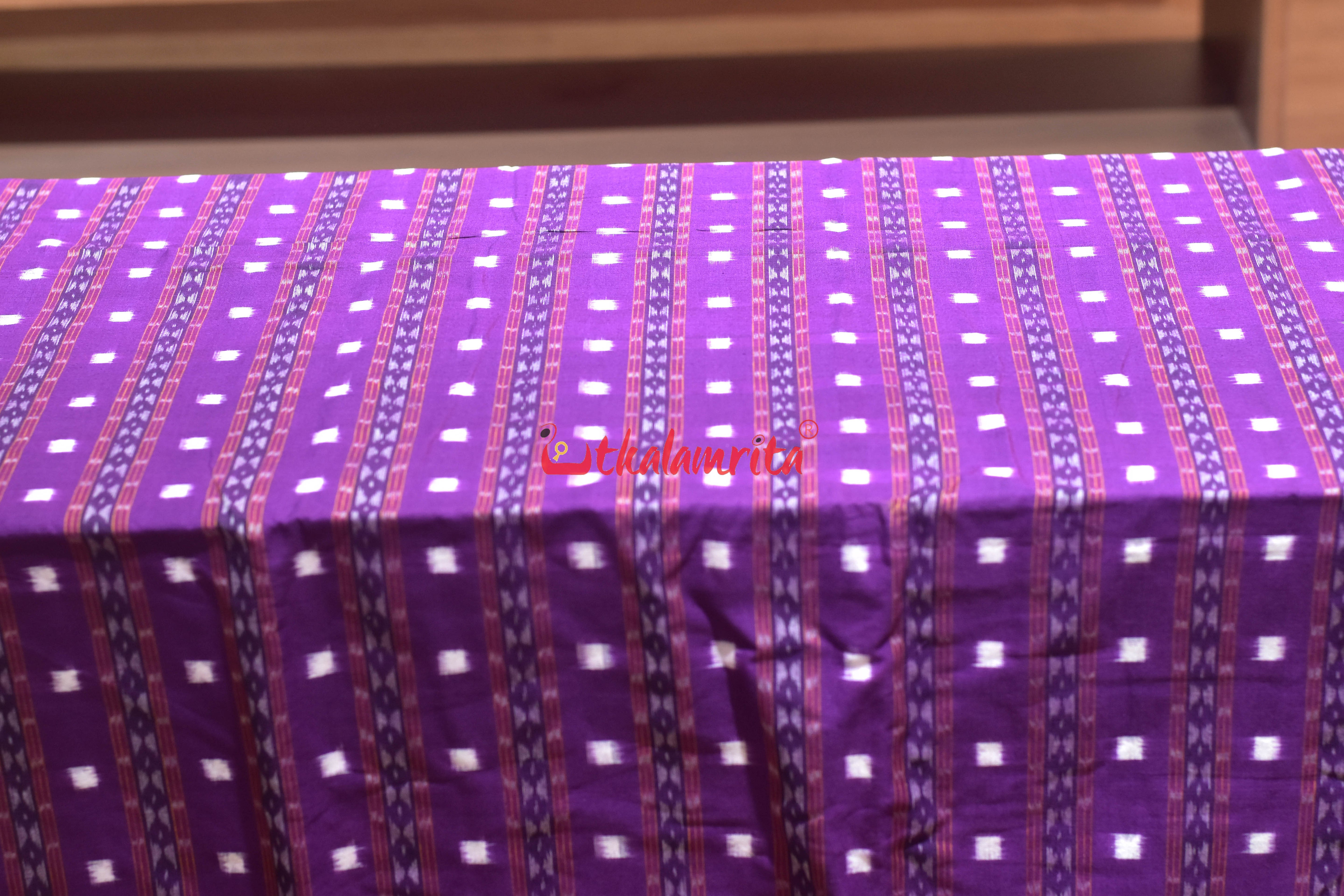 Purple Lining Pasapali Sambalpuri Cotton (Fabric)