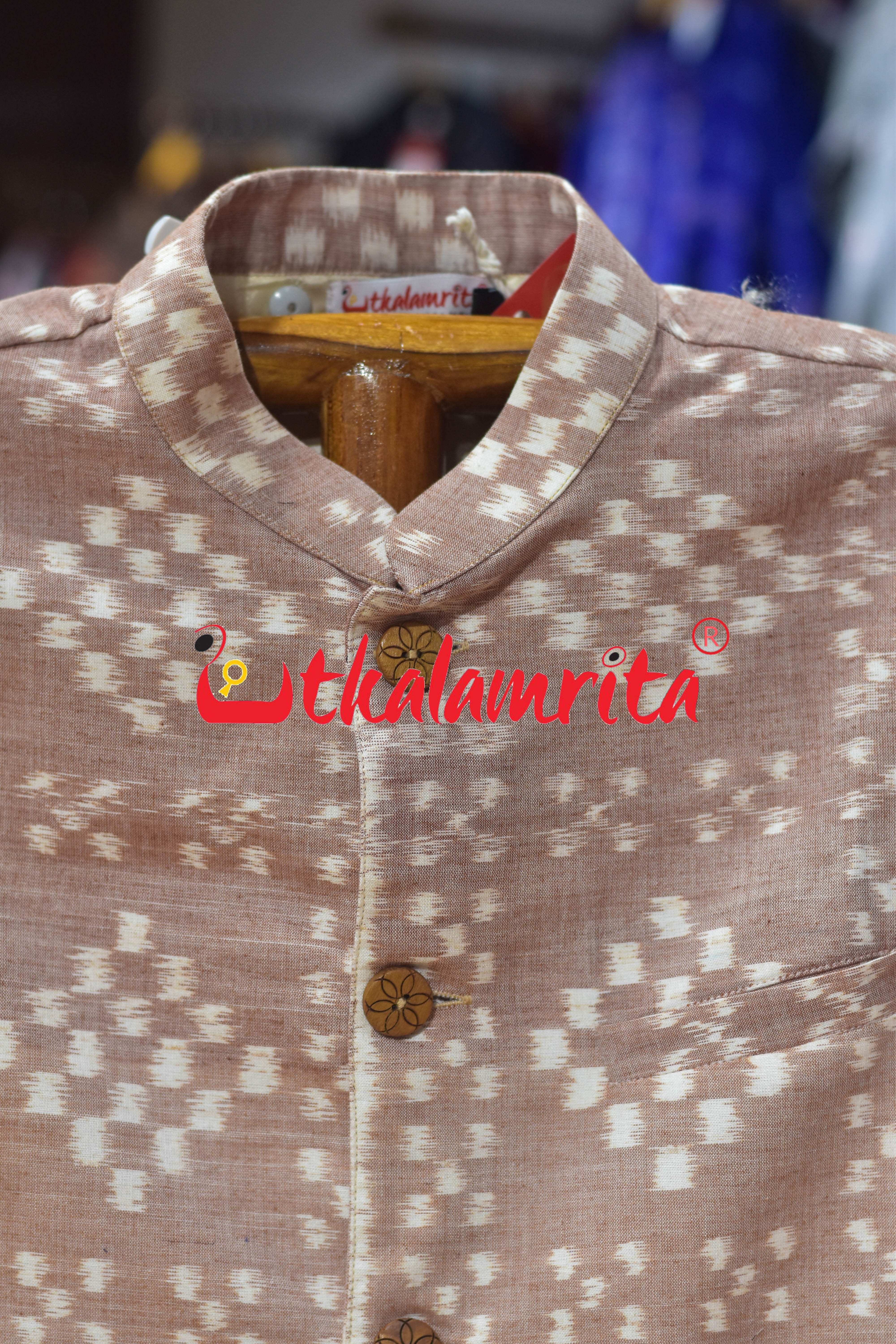 Peach Single Ikat Pasapali (Modi Jacket)