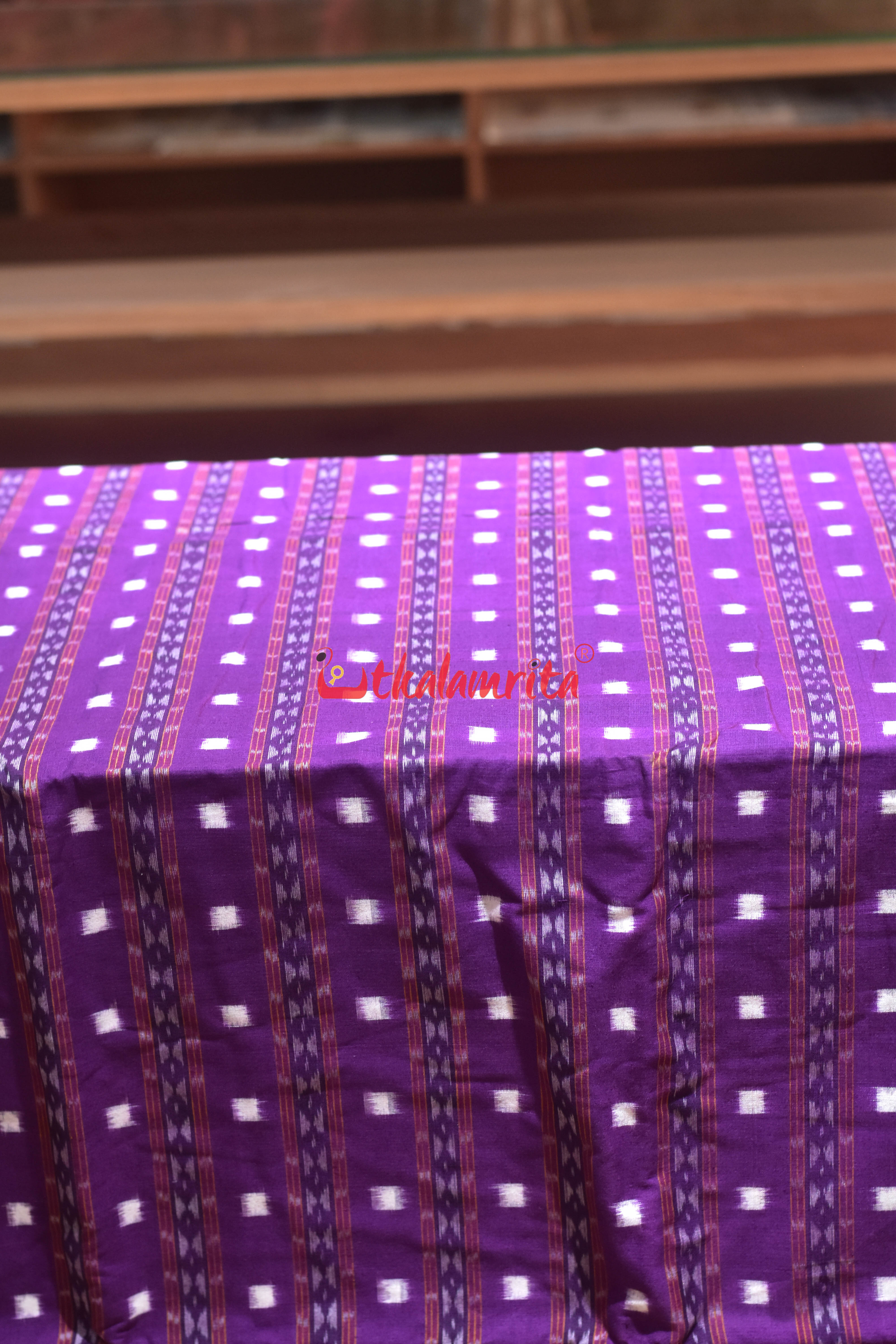 Purple Lining Pasapali Sambalpuri Cotton (Fabric)