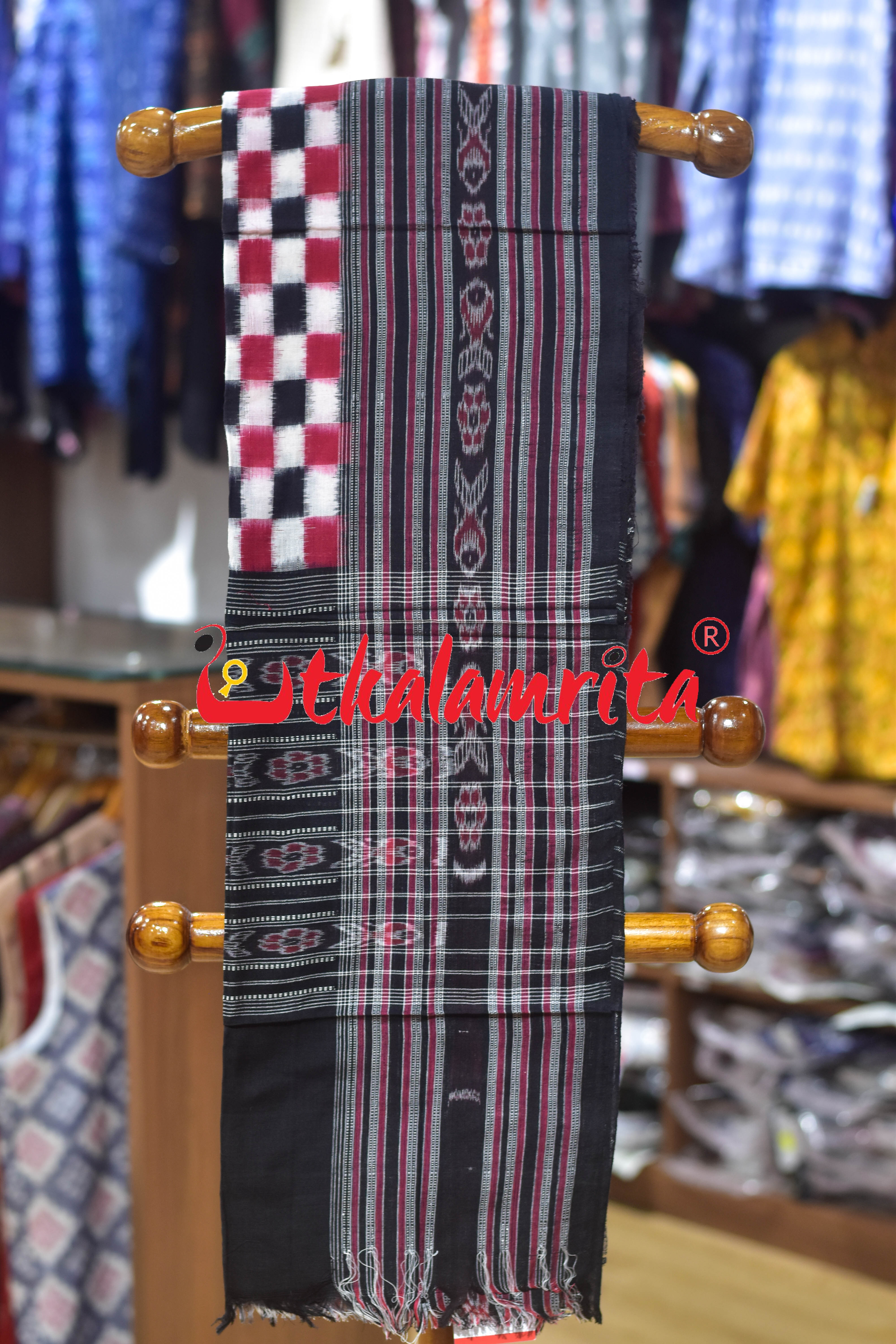 Red Total Pasapali Sambalpuri (Stole)