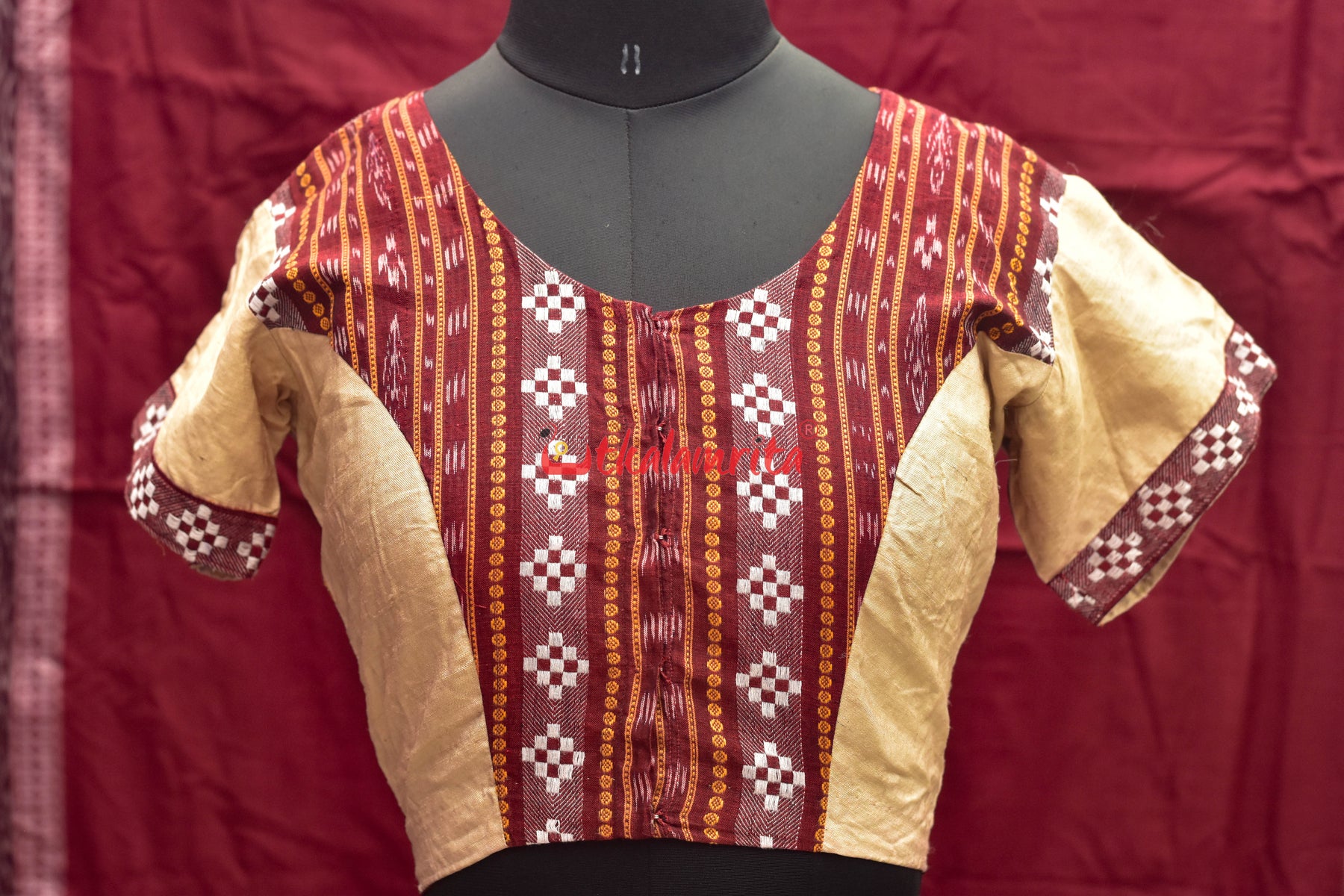 Maroon Half Half (Blouse)