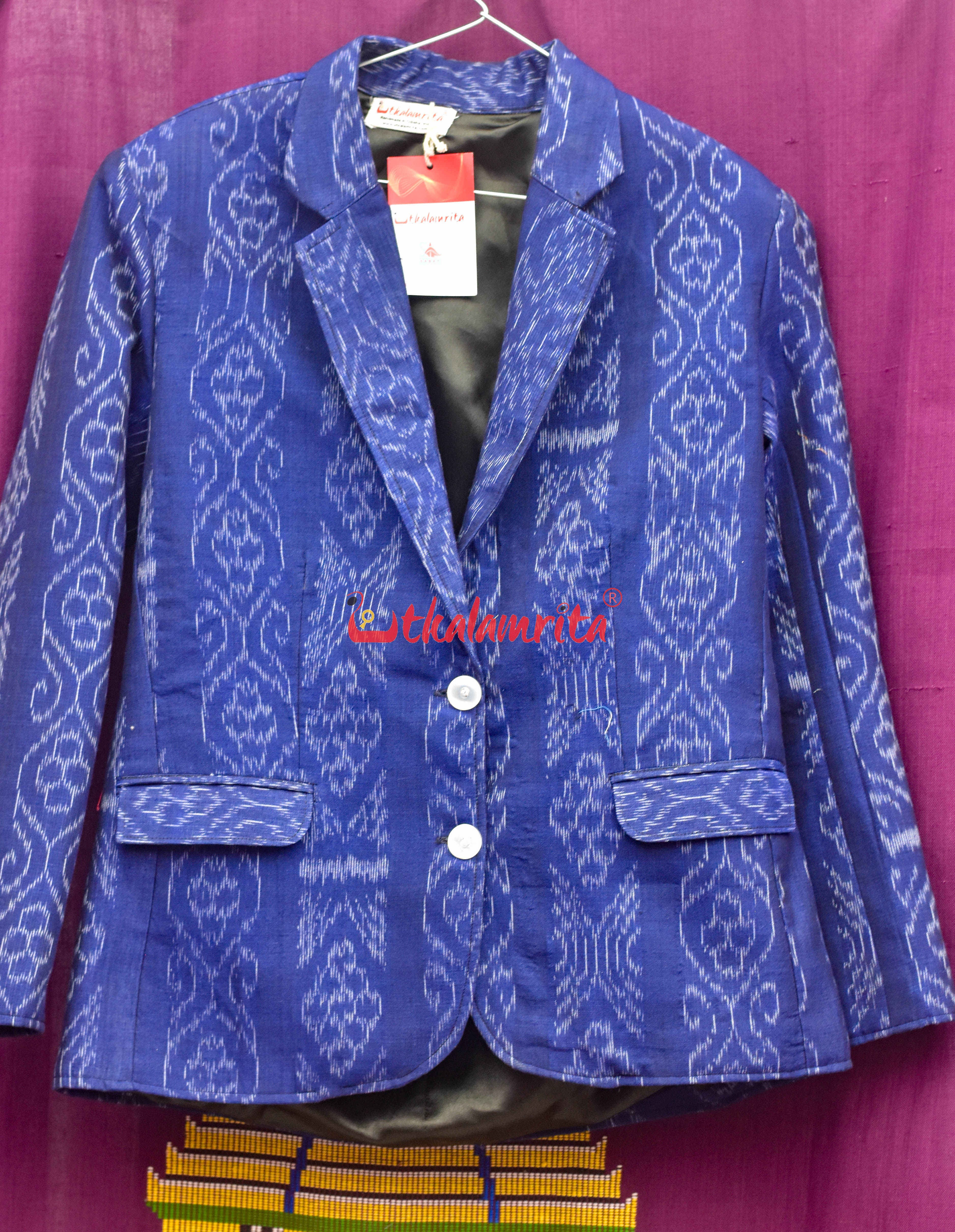 Flower Bandha on Indigo (Ladies' Blazer)