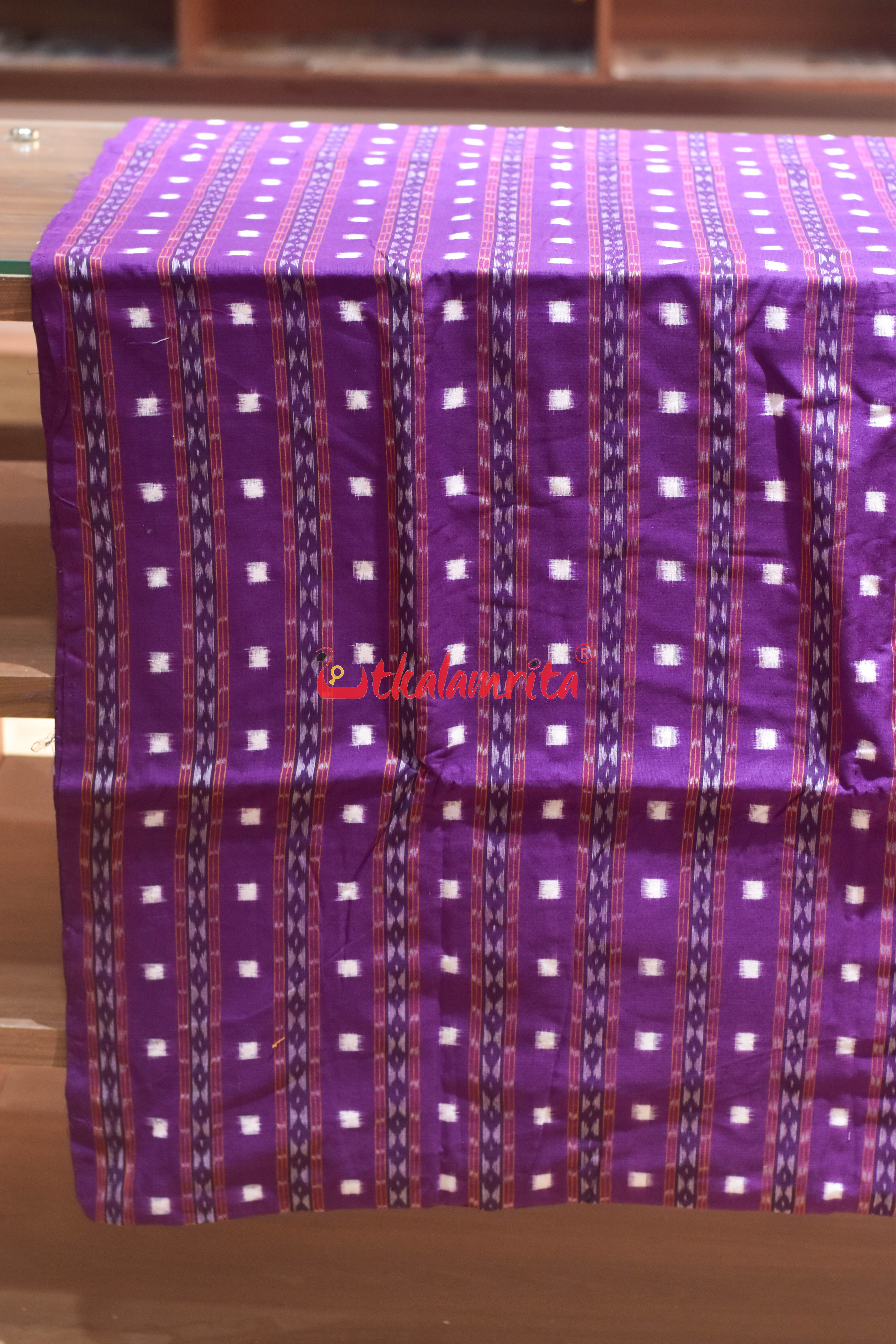 Purple Lining Pasapali Sambalpuri Cotton (Fabric)