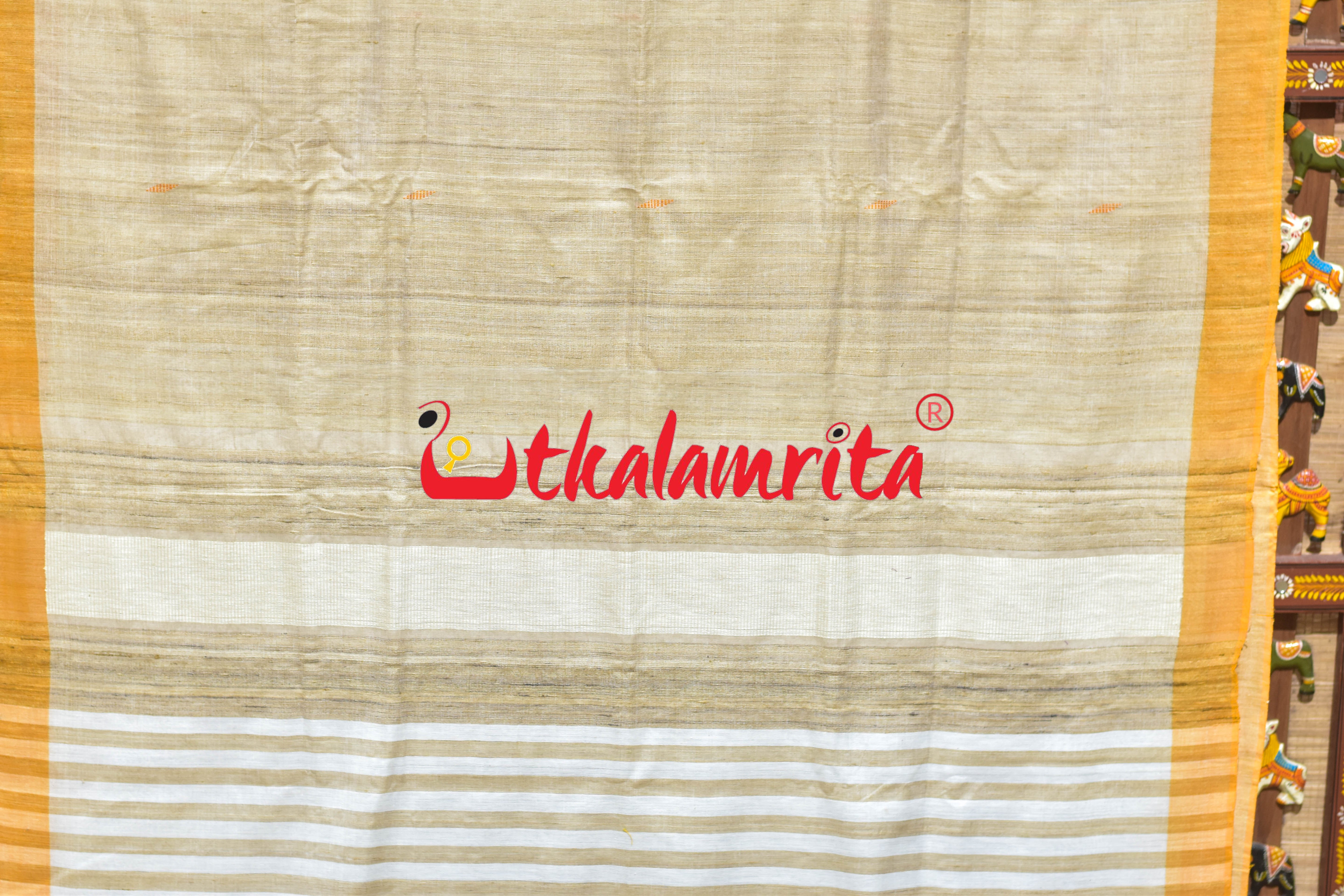 Bapta Cotton Gopalpur Tussar Ghee Mustard Silk Saree