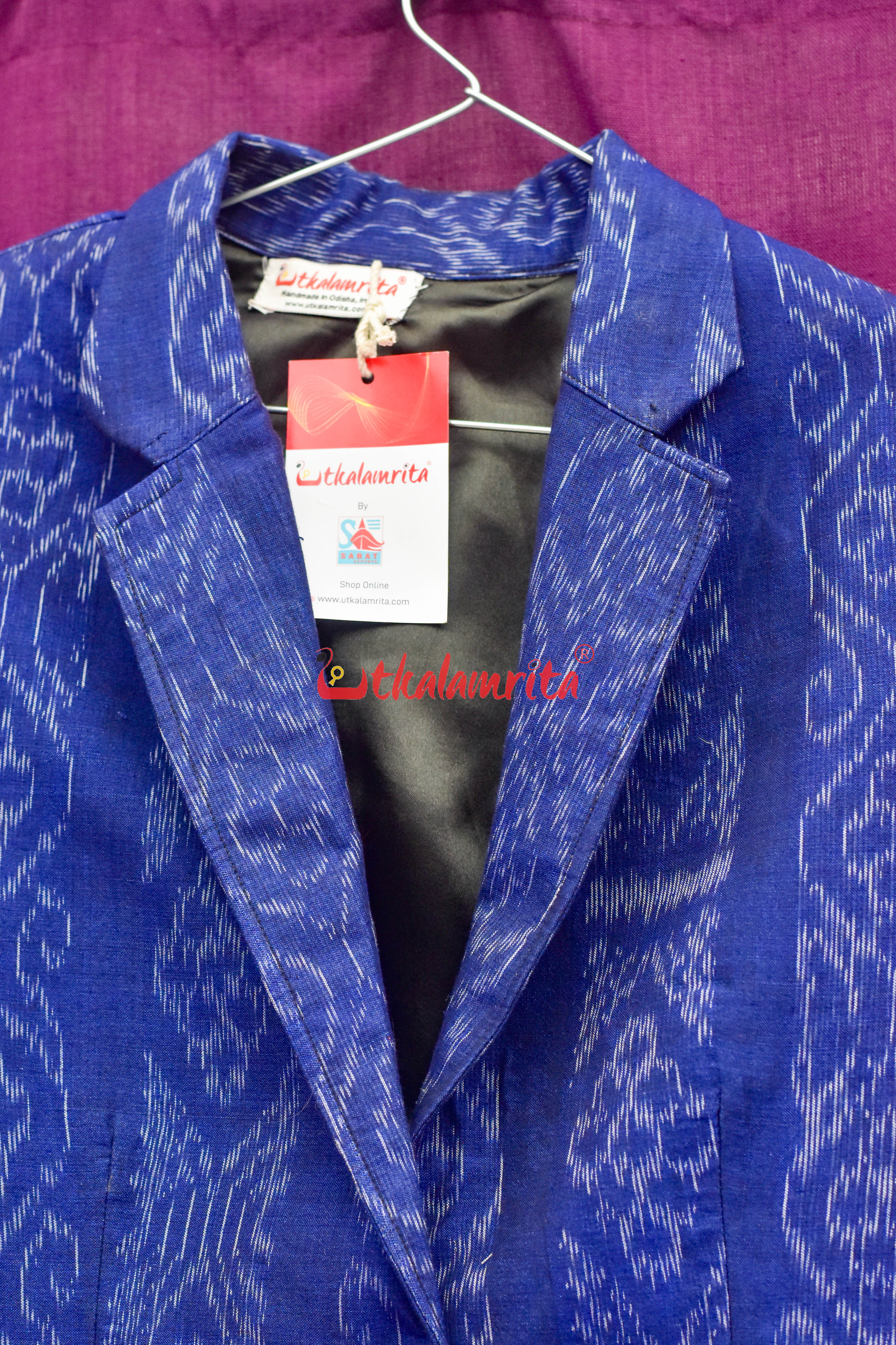 Flower Bandha on Indigo (Ladies' Blazer)