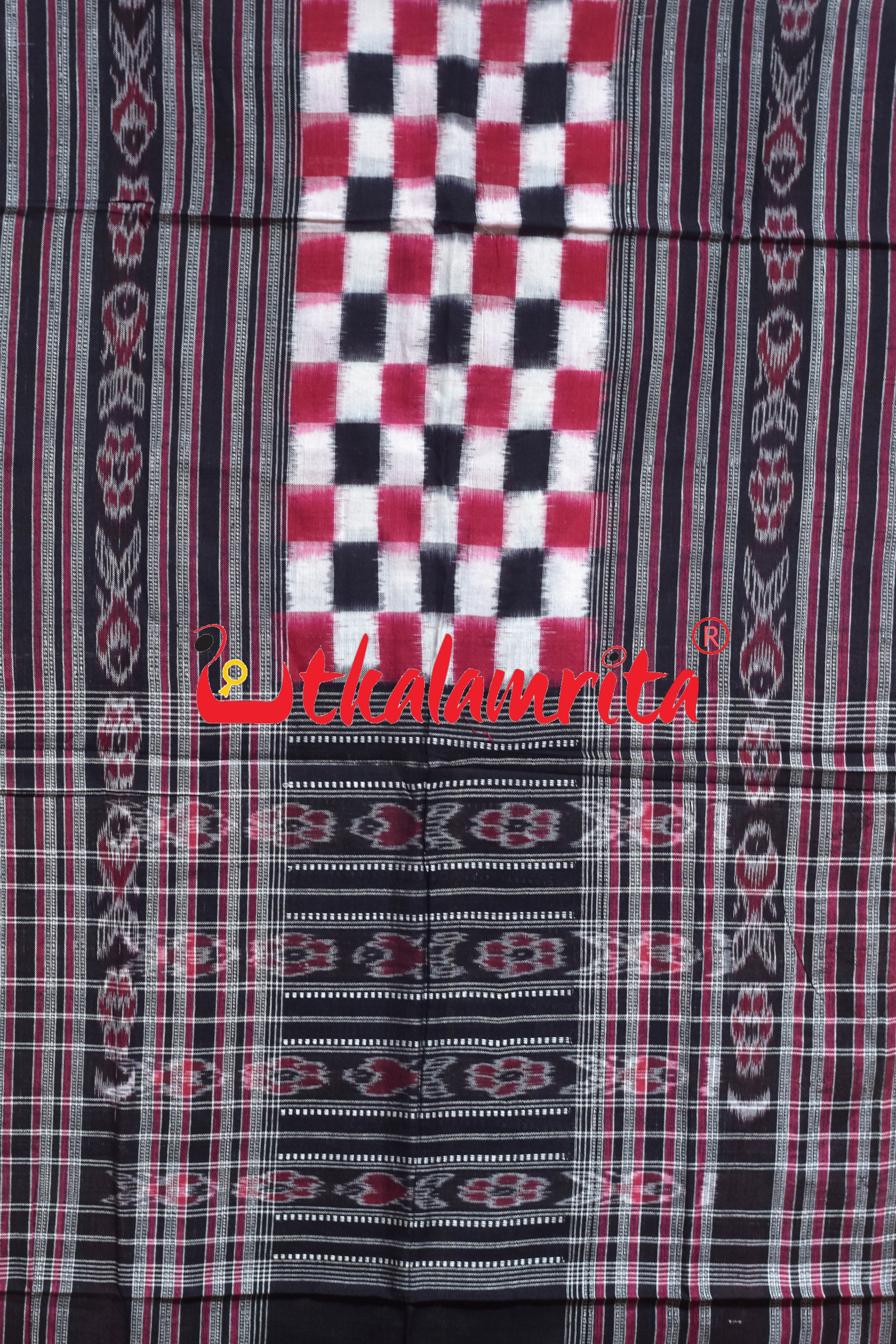 Red Total Pasapali Sambalpuri (Stole)