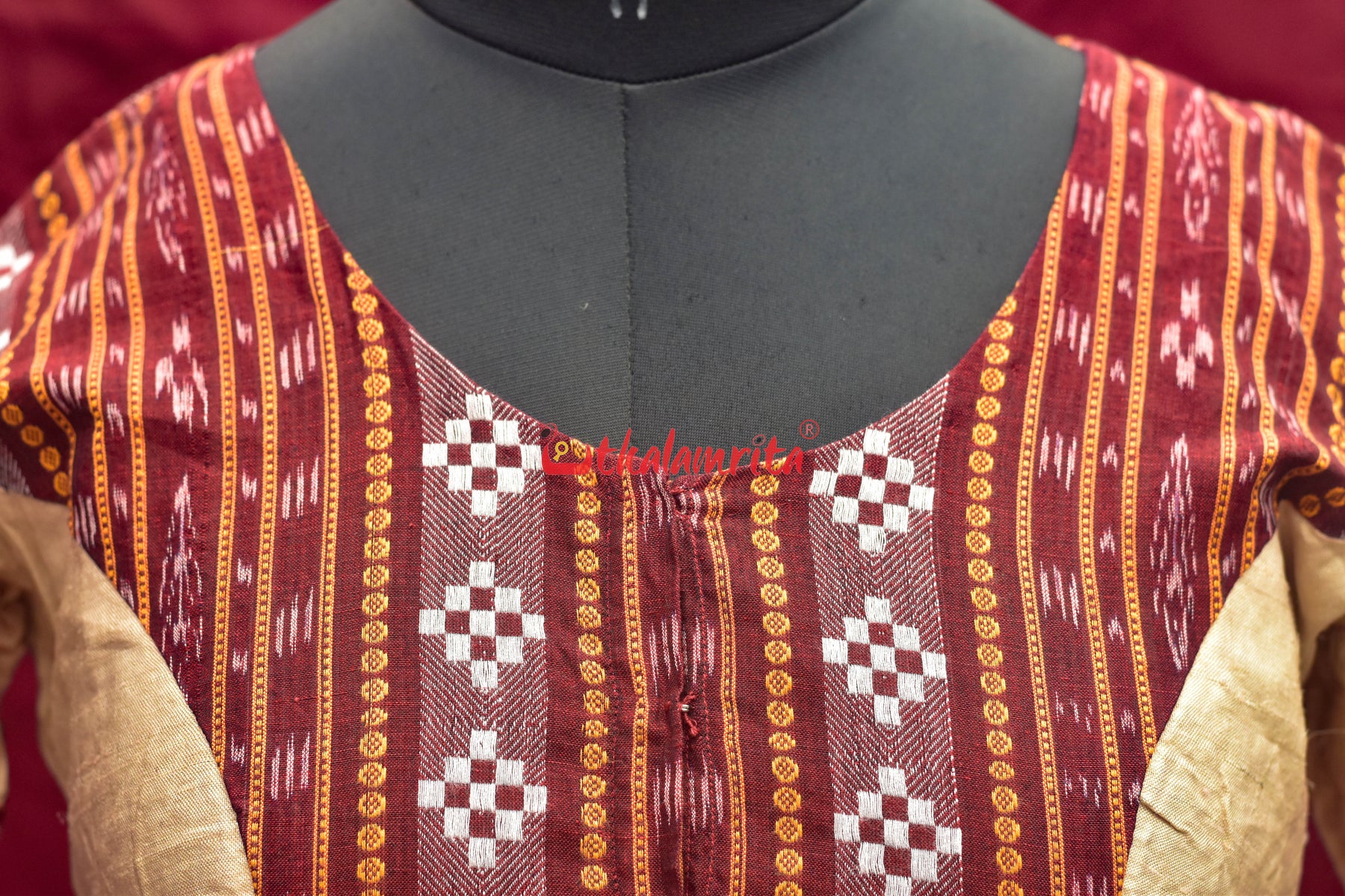 Maroon Half Half (Blouse)