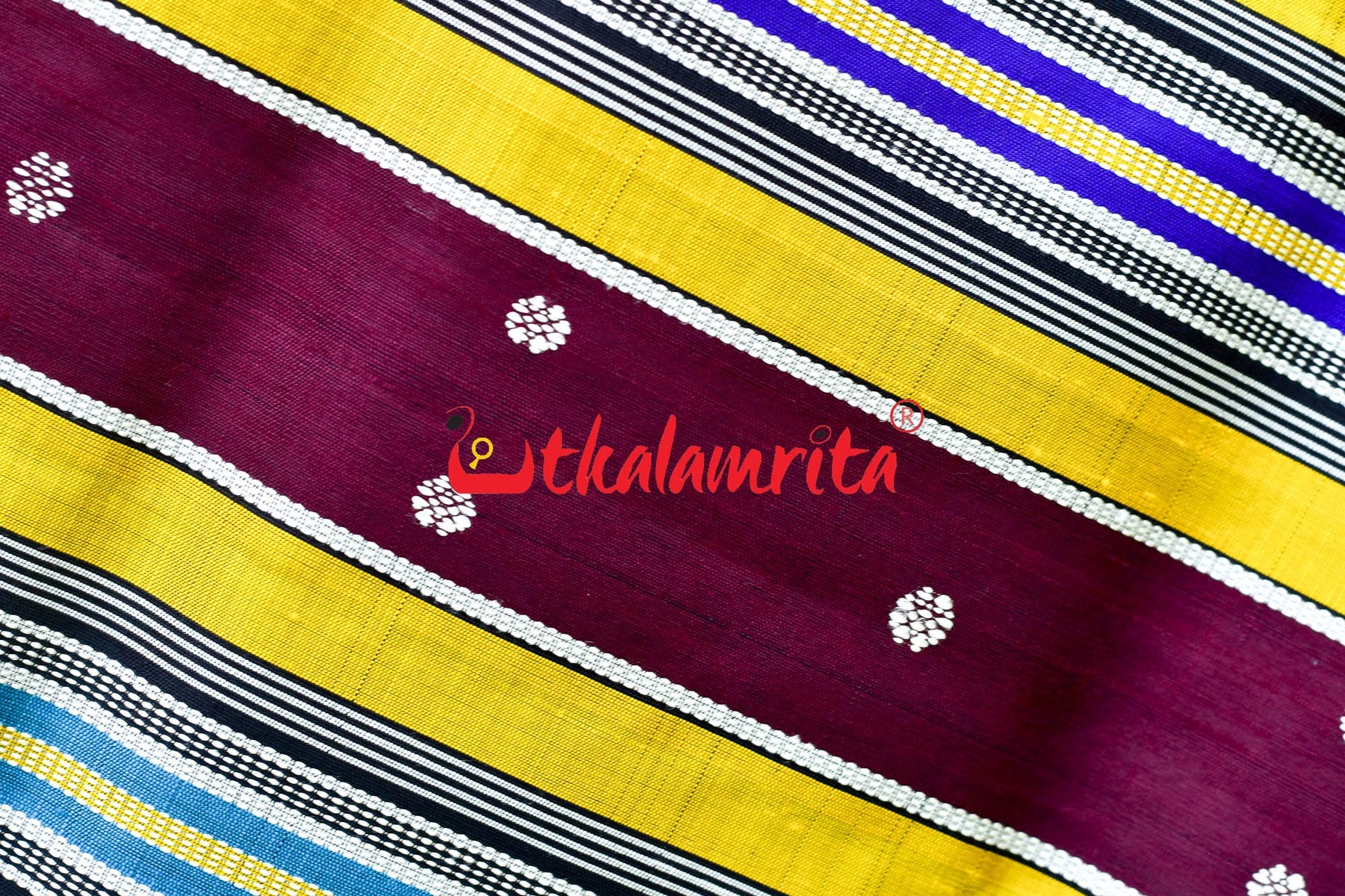 Blue Black Double Anchal Berhampuri Silk