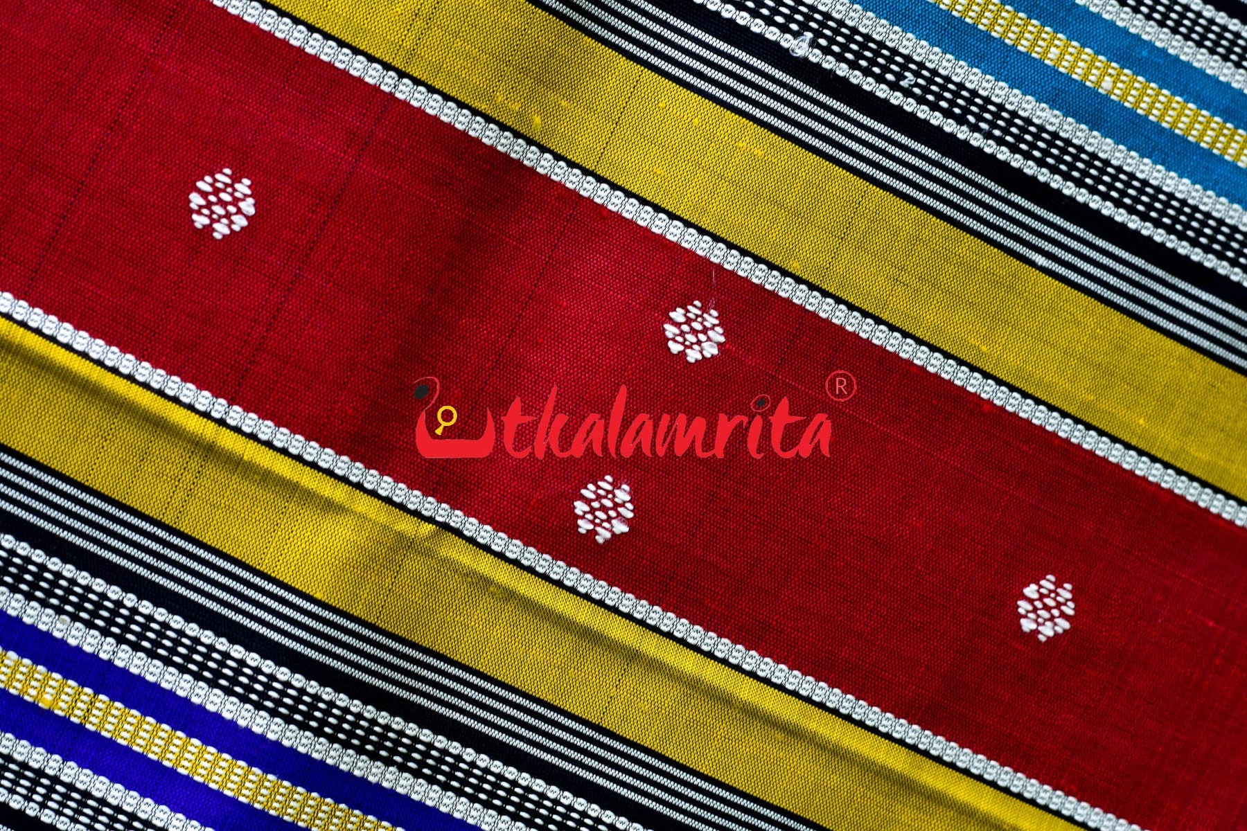Blue Black Double Anchal Berhampuri Silk