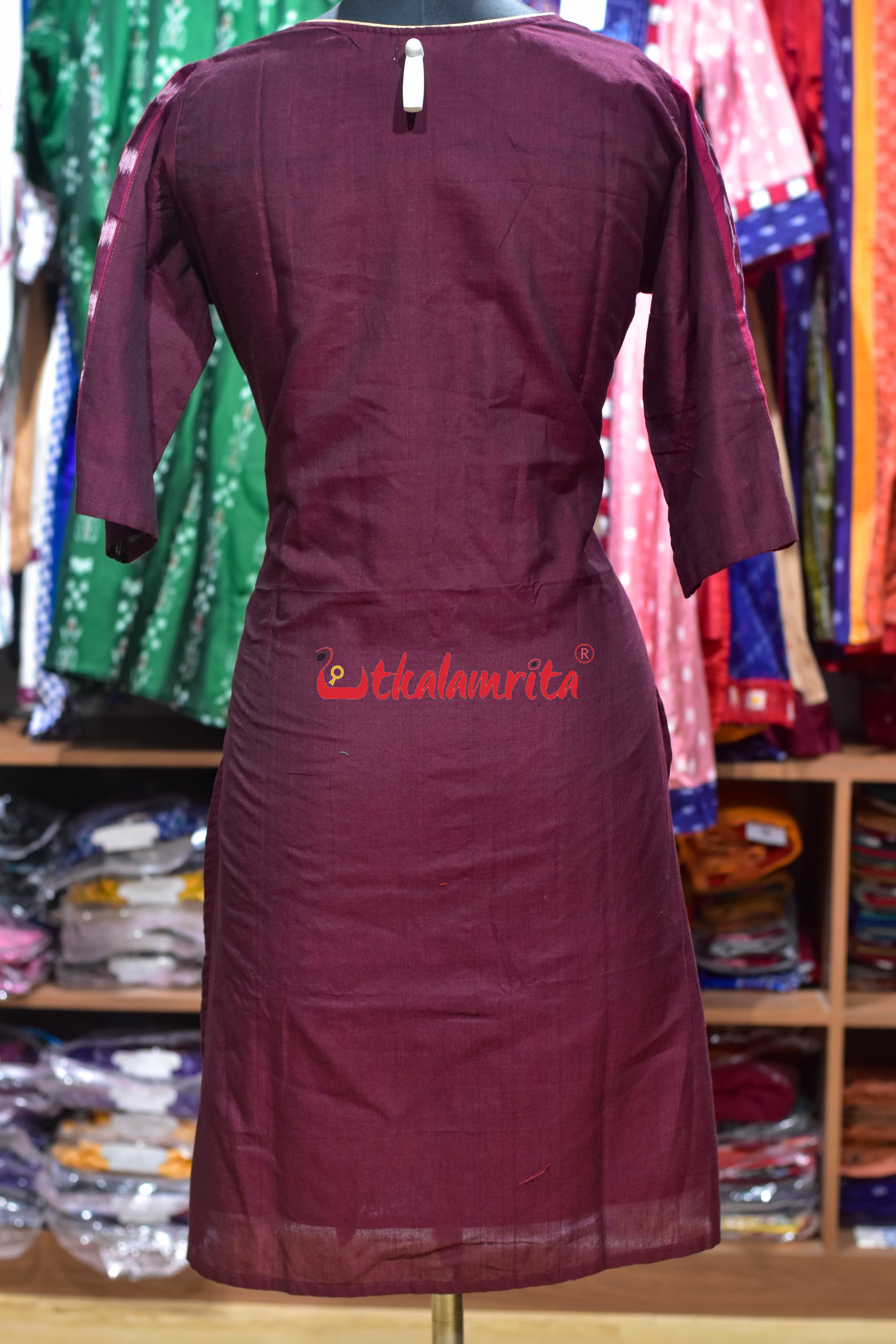 Maroon Ikat Harmony (Ladies Kurti)