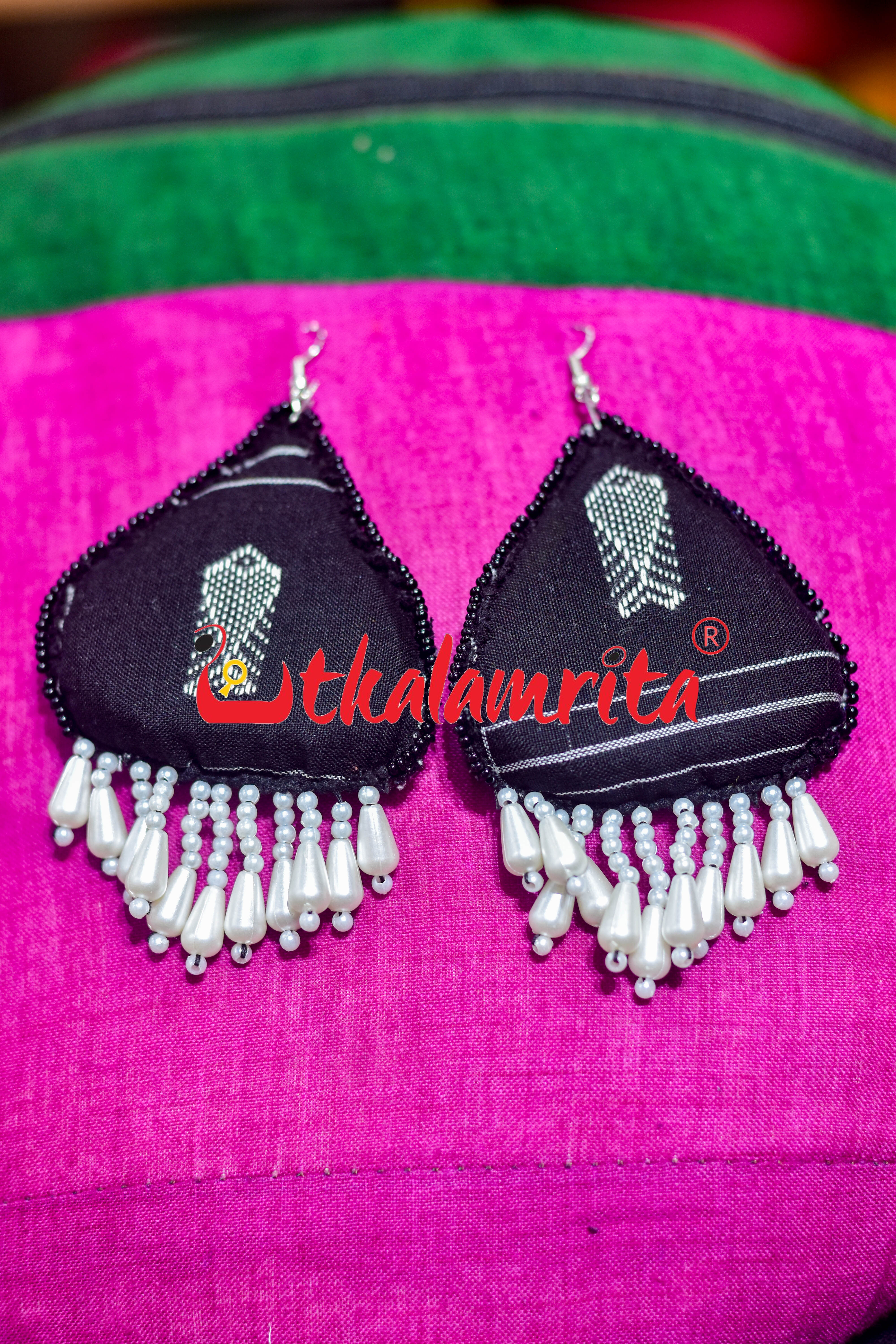 Black Fish Heart Jhumka Earrings