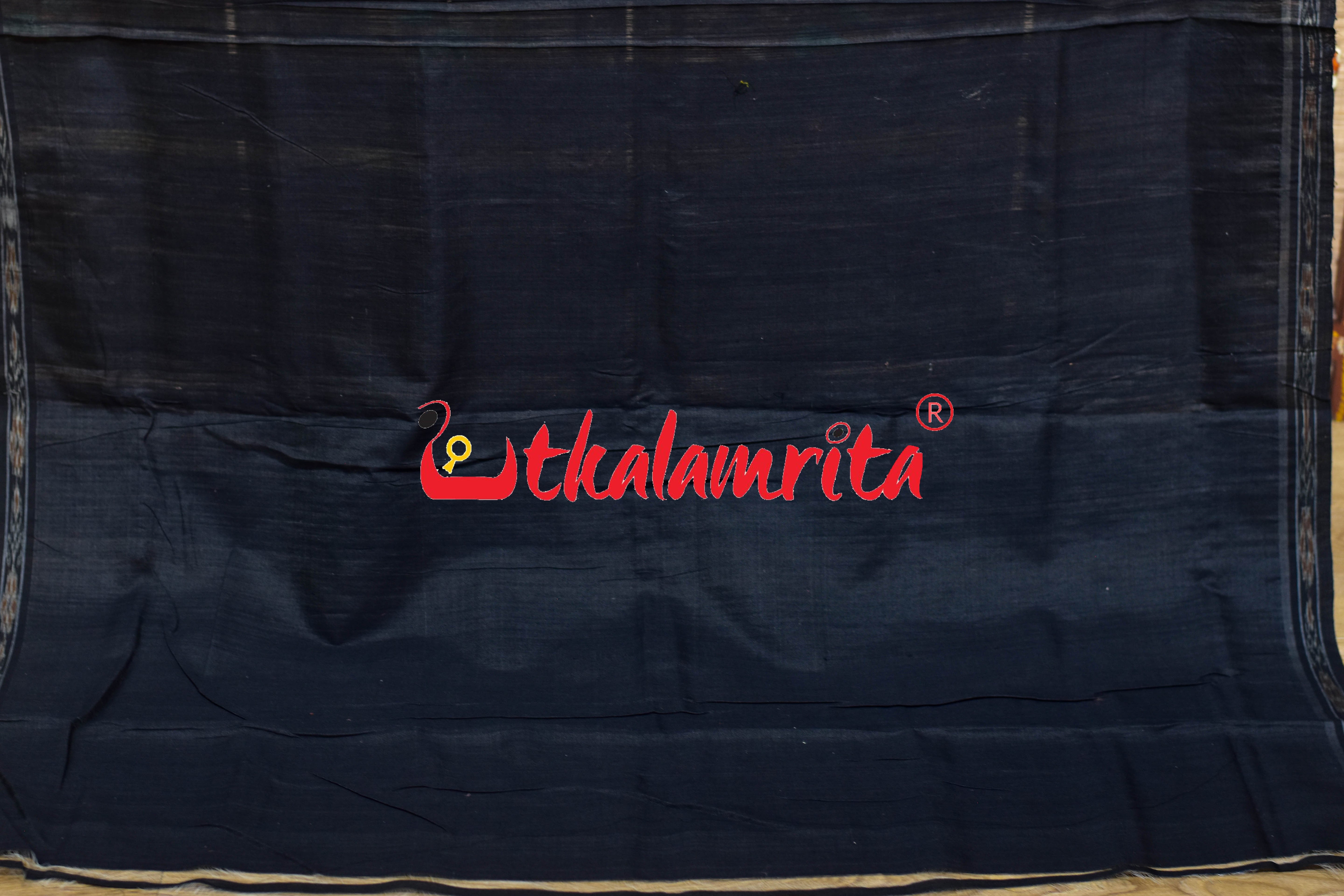 Off White Black Eri Mulberry Khandua Silk Saree
