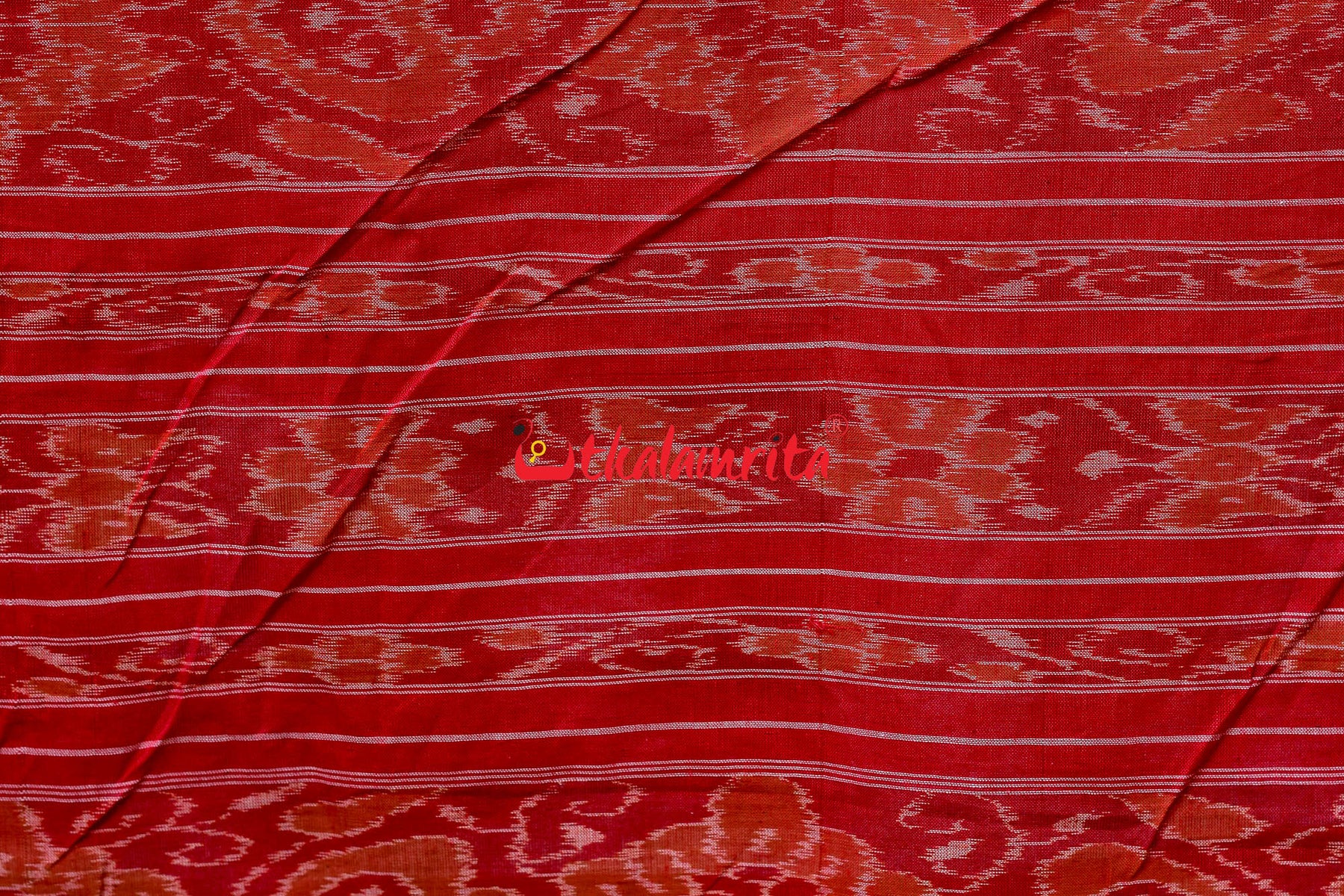 White Red Cotton Nabarangi Saree