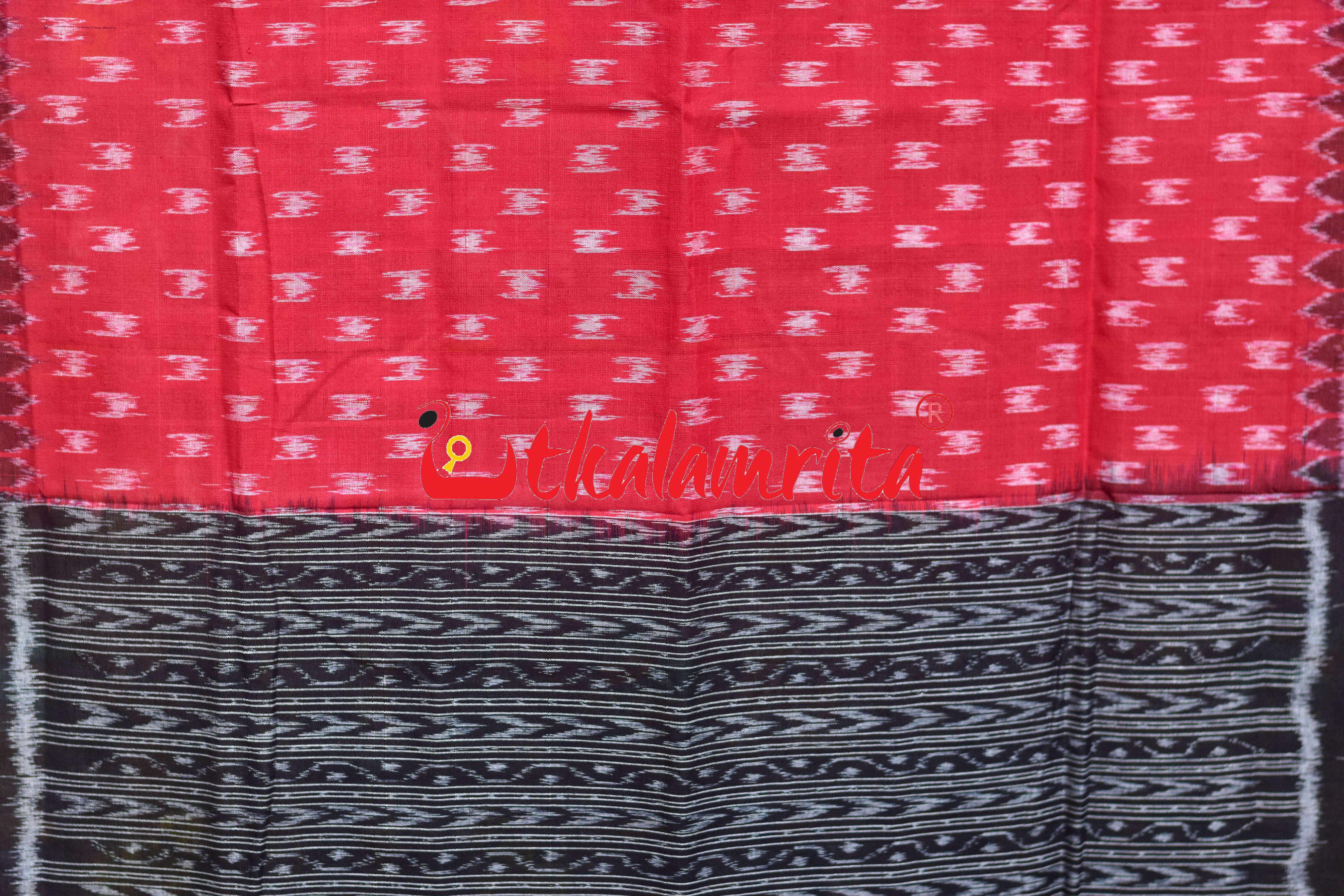 Red Black Dhanpatri Border Sambalpuri (Dupatta)