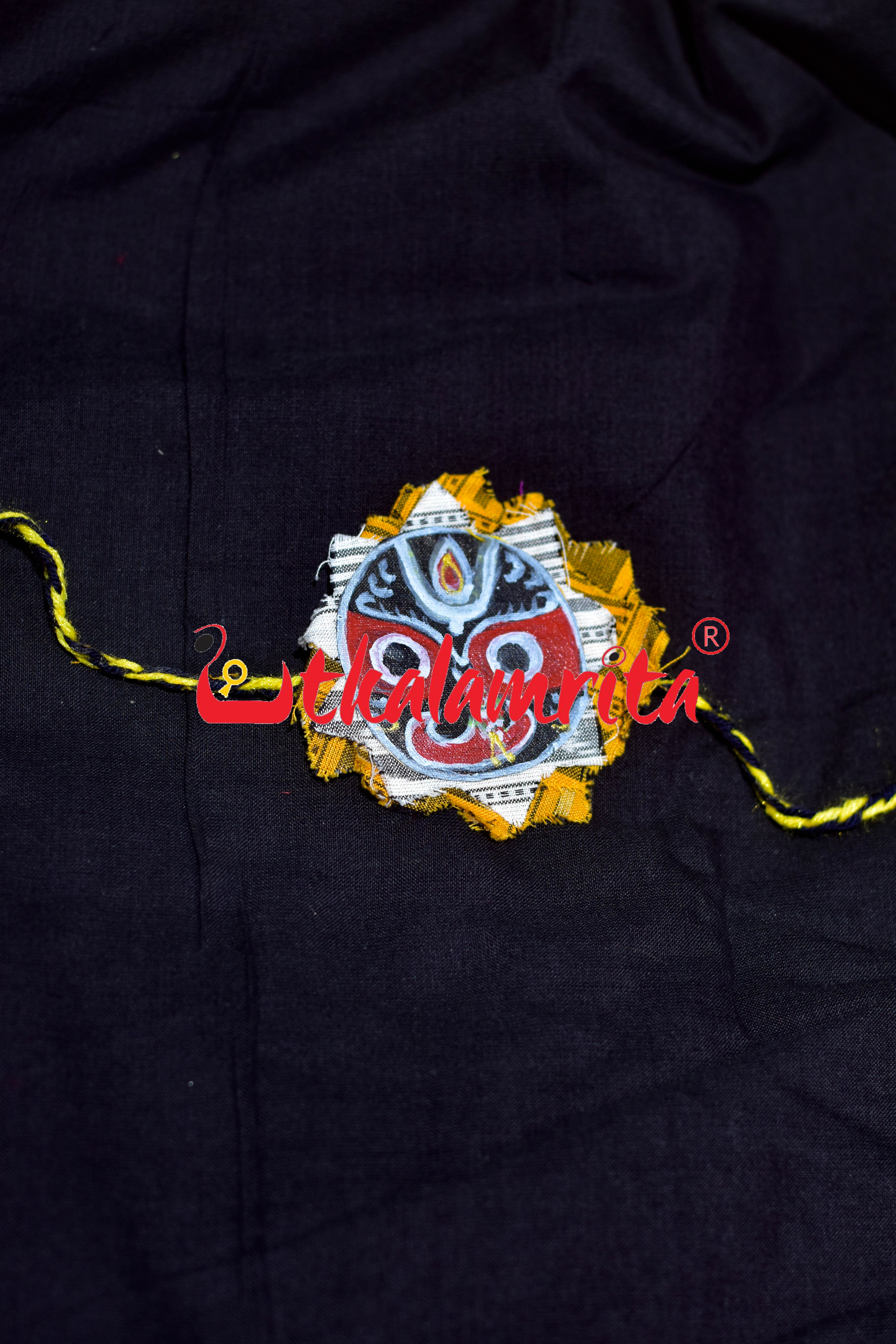 Yellow ikat Jagannath Pattachitra (Ikat Rakhi)