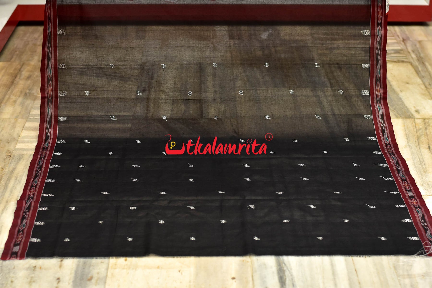 Black Maroon Pittala Cotton Saree