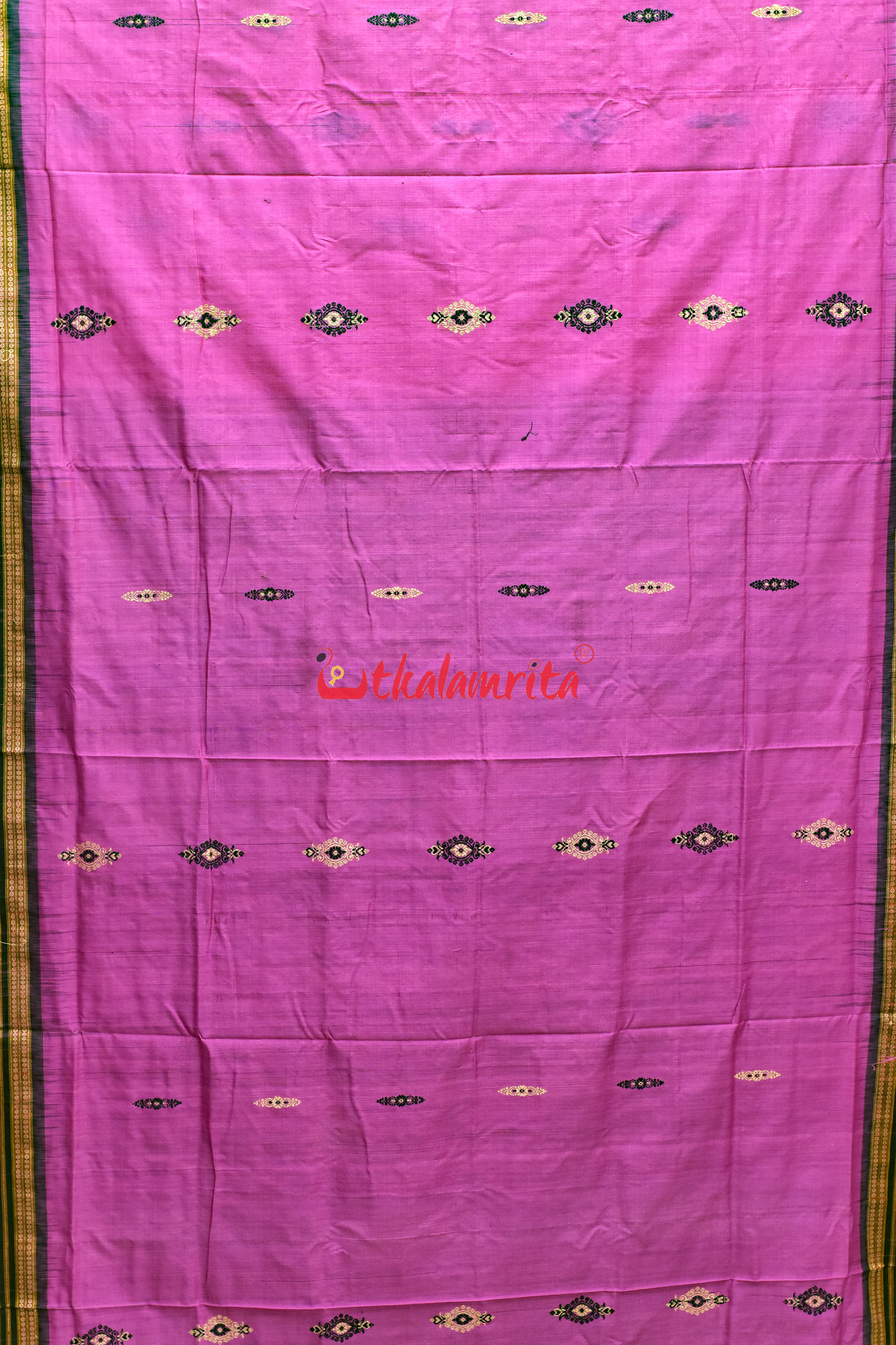 Lavender Black Anchal Bandha Padam Bomkai Cotton Saree