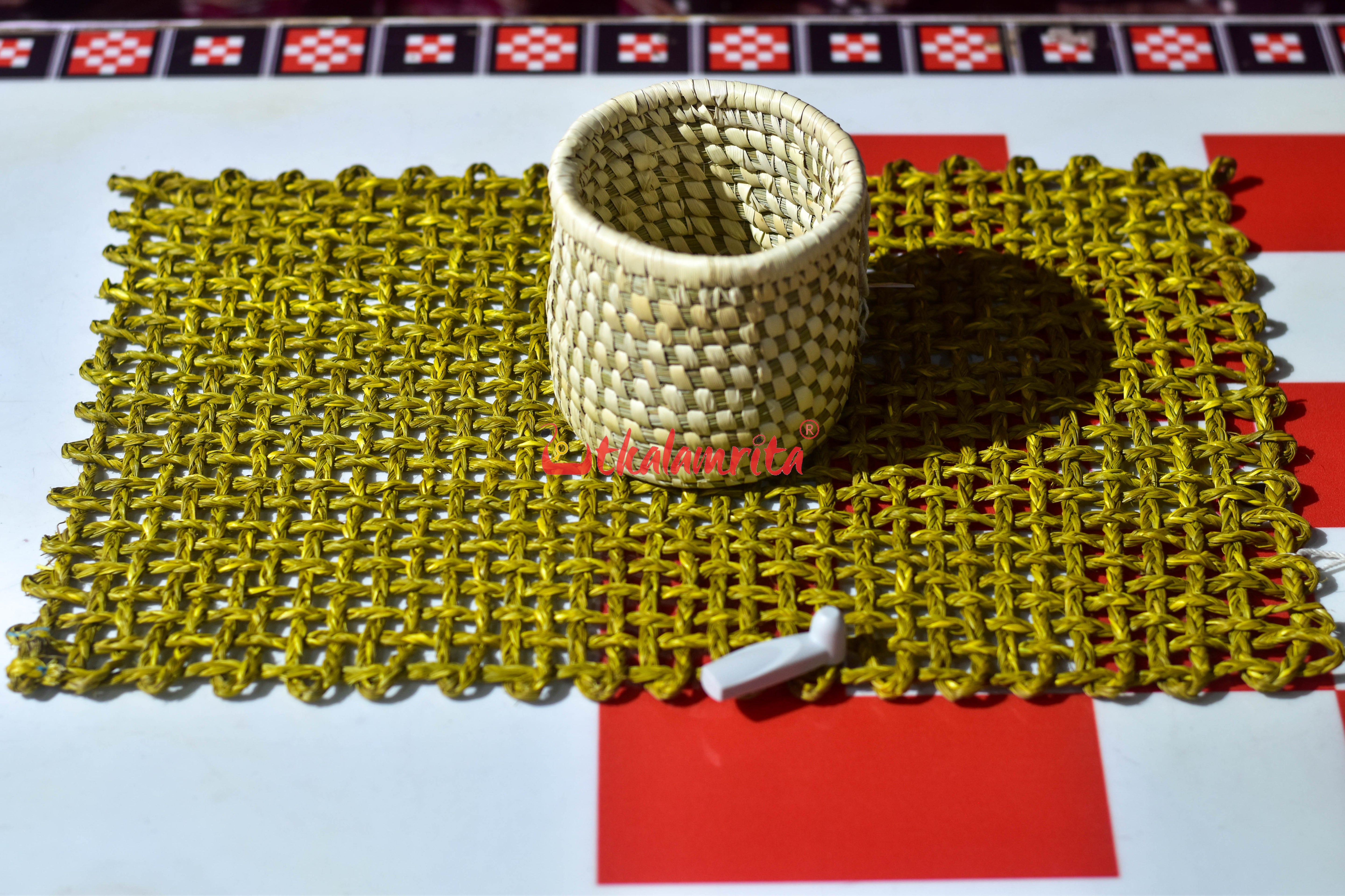 Sabai Grass Jali Mat Single Layer (Mustard)