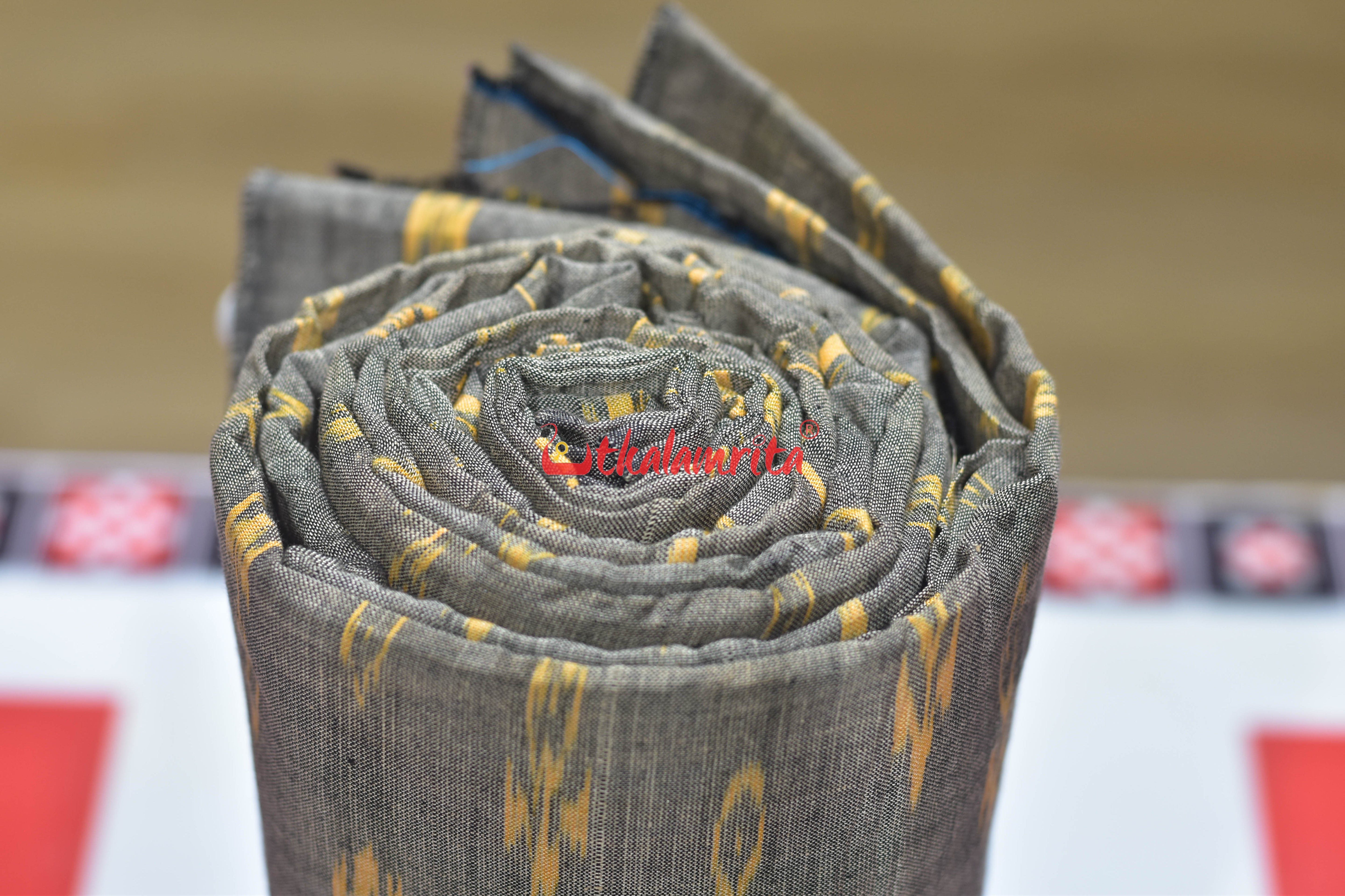 Flint Grey Yellow Labanga Bandha Cotton (Fabric)