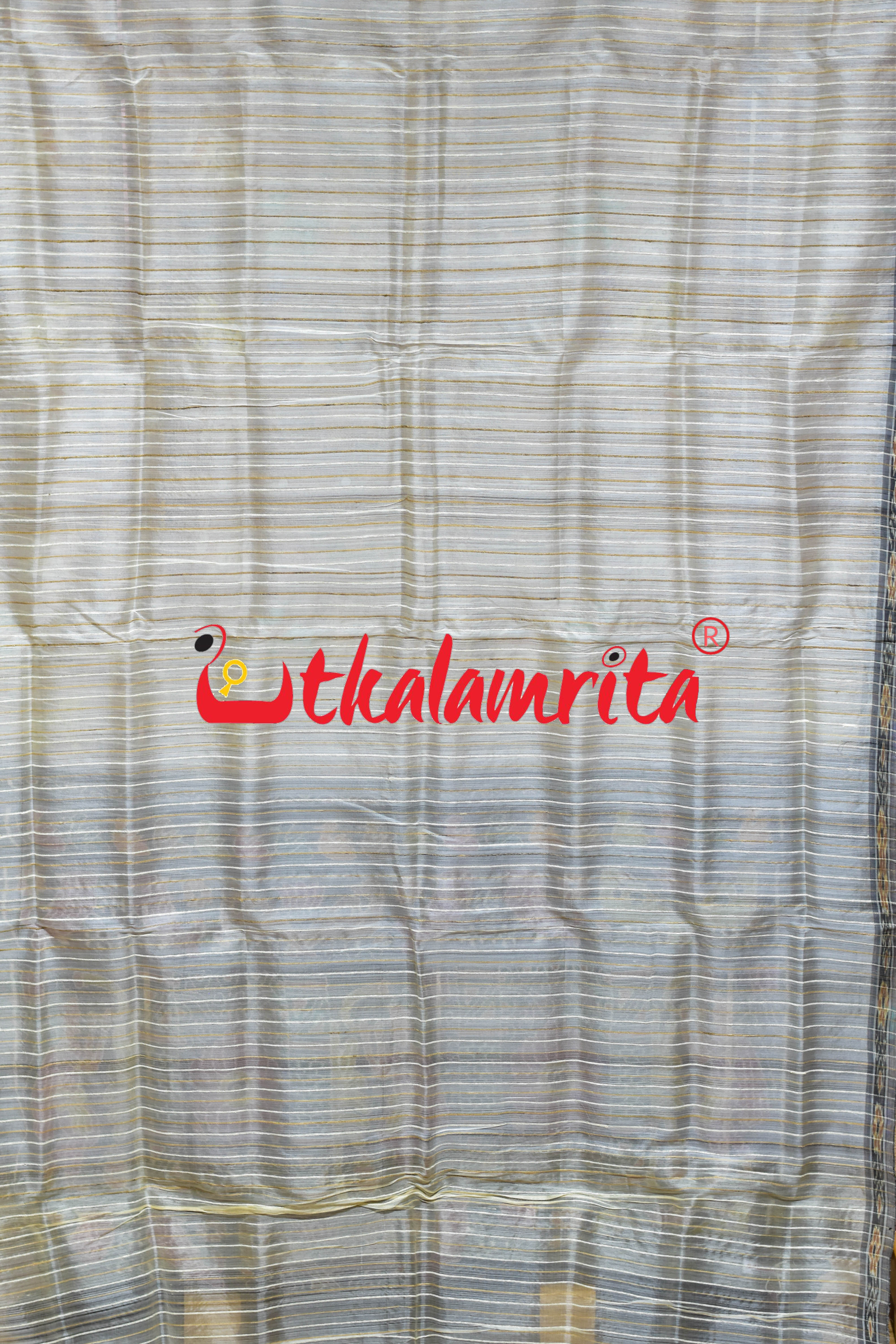 Off White Black Eri Mulberry Khandua Silk Saree
