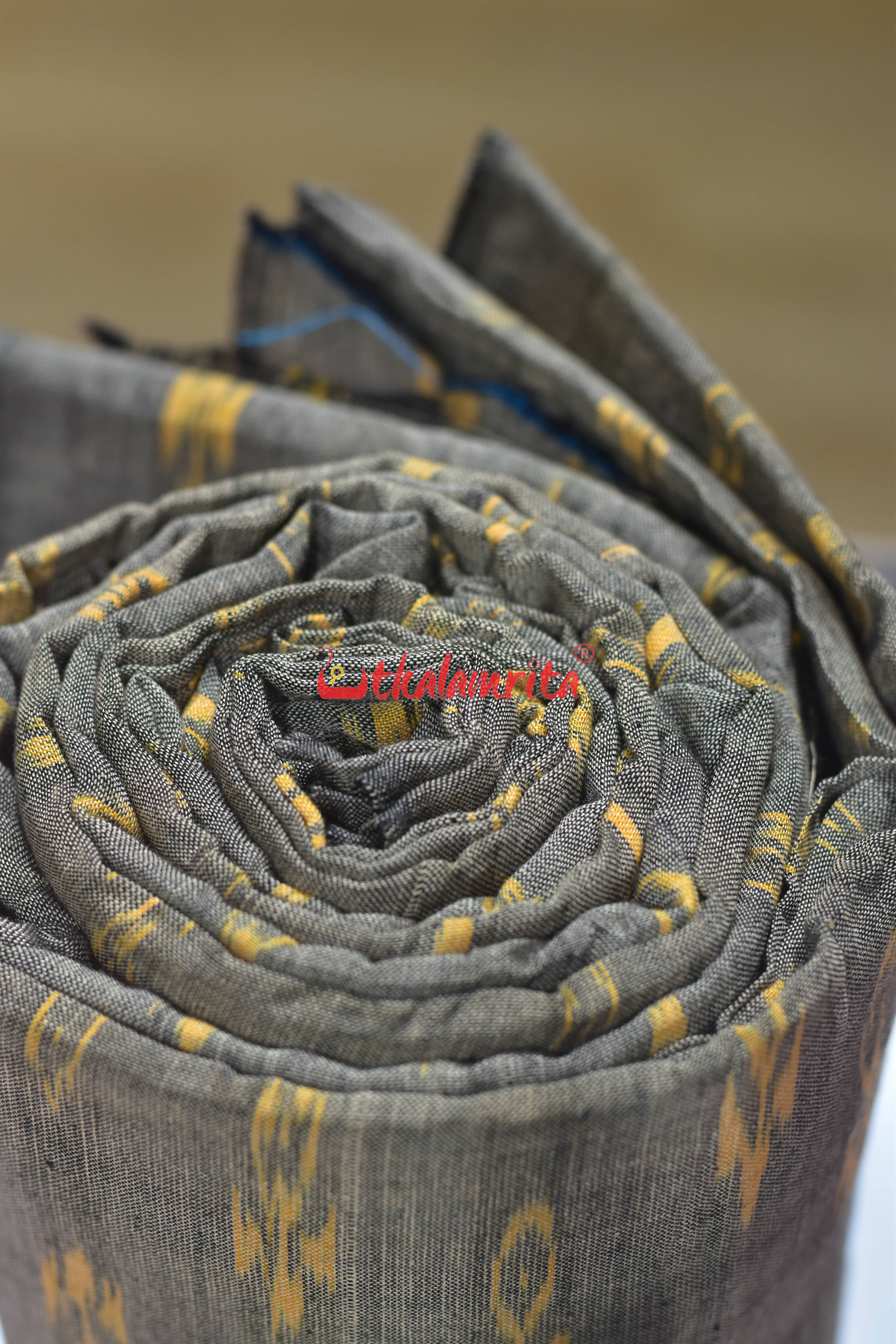Flint Grey Yellow Labanga Bandha Cotton (Fabric)