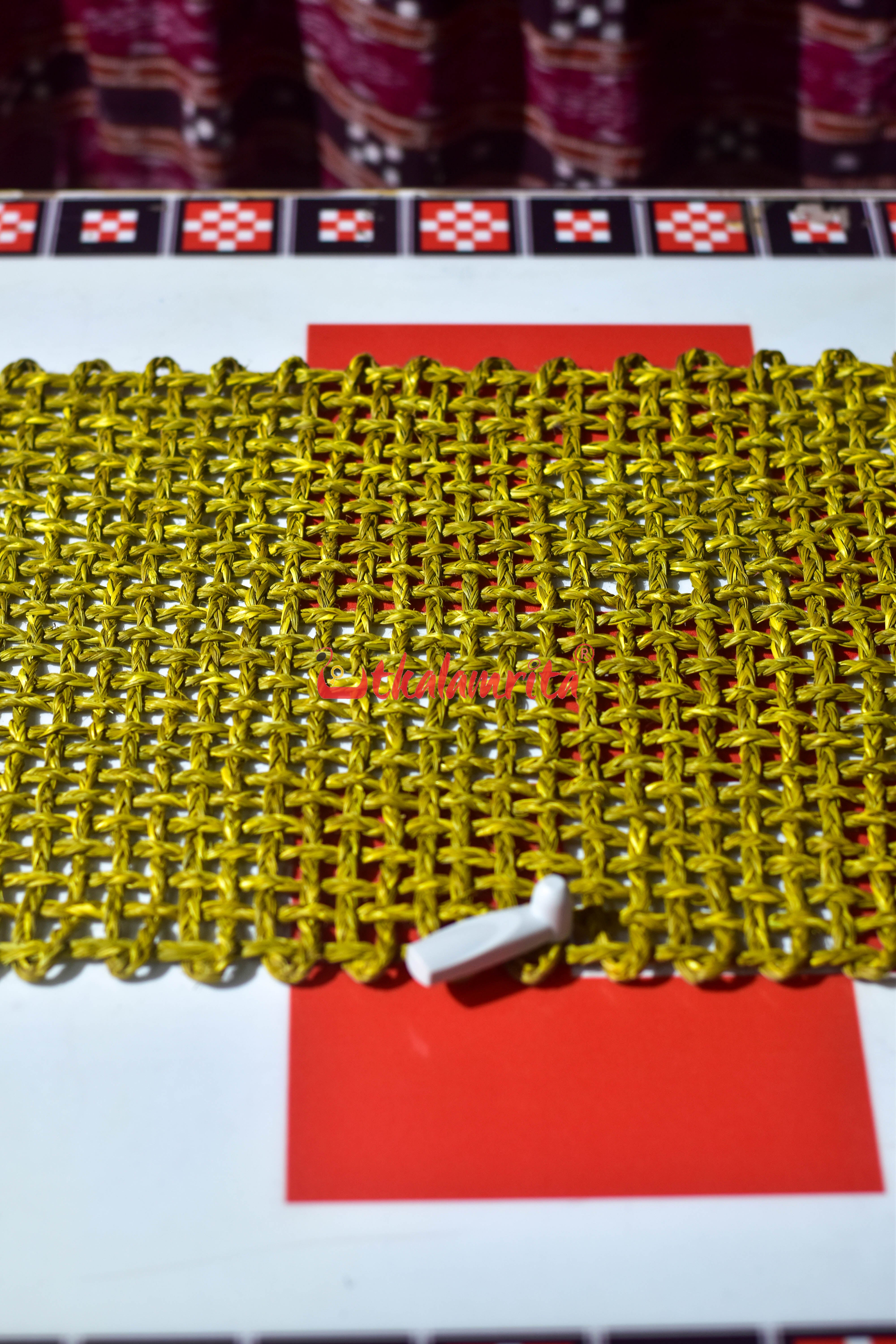 Sabai Grass Jali Mat Single Layer (Mustard)
