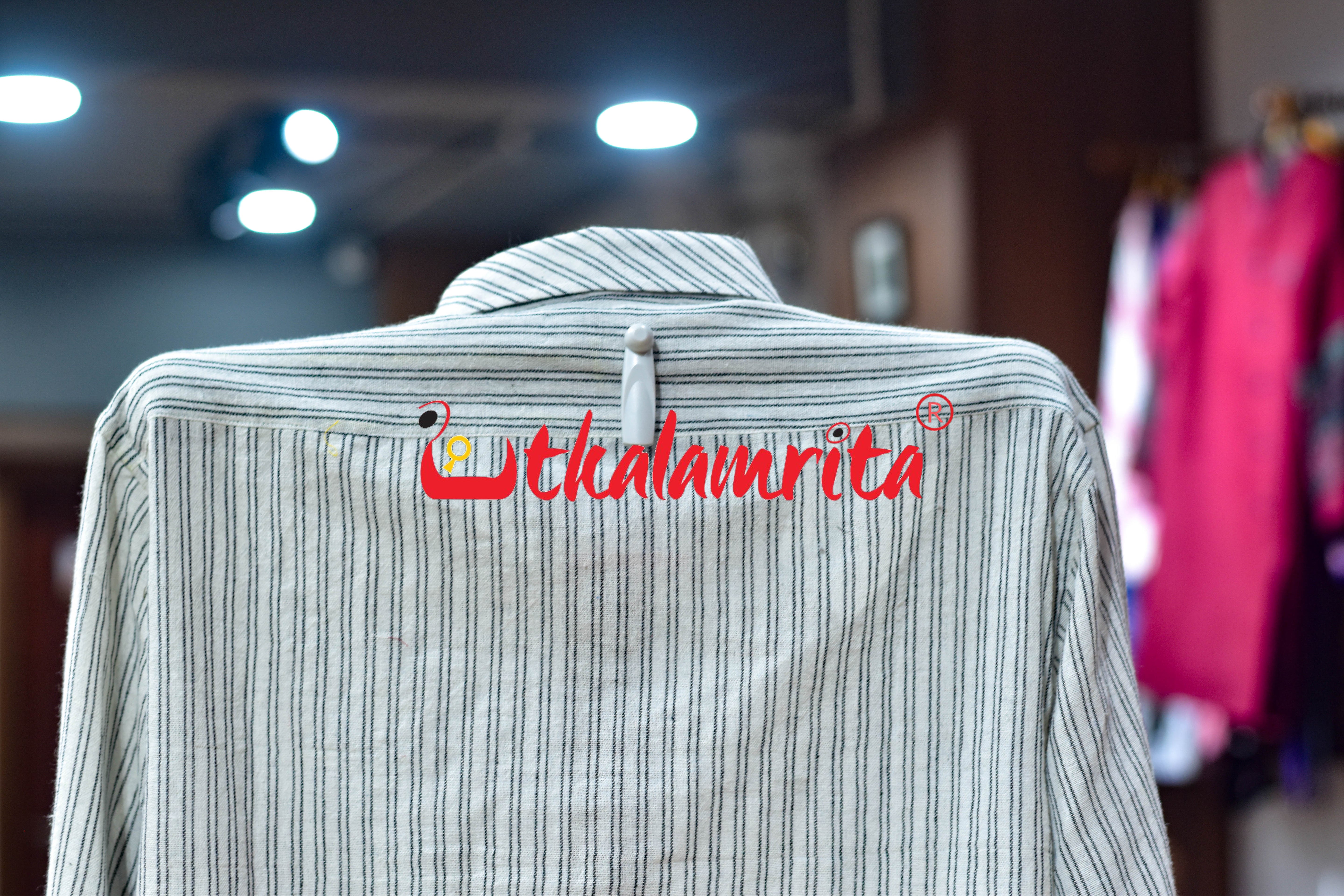 Black Lines on White Kotpad (Men's Full Shirt)