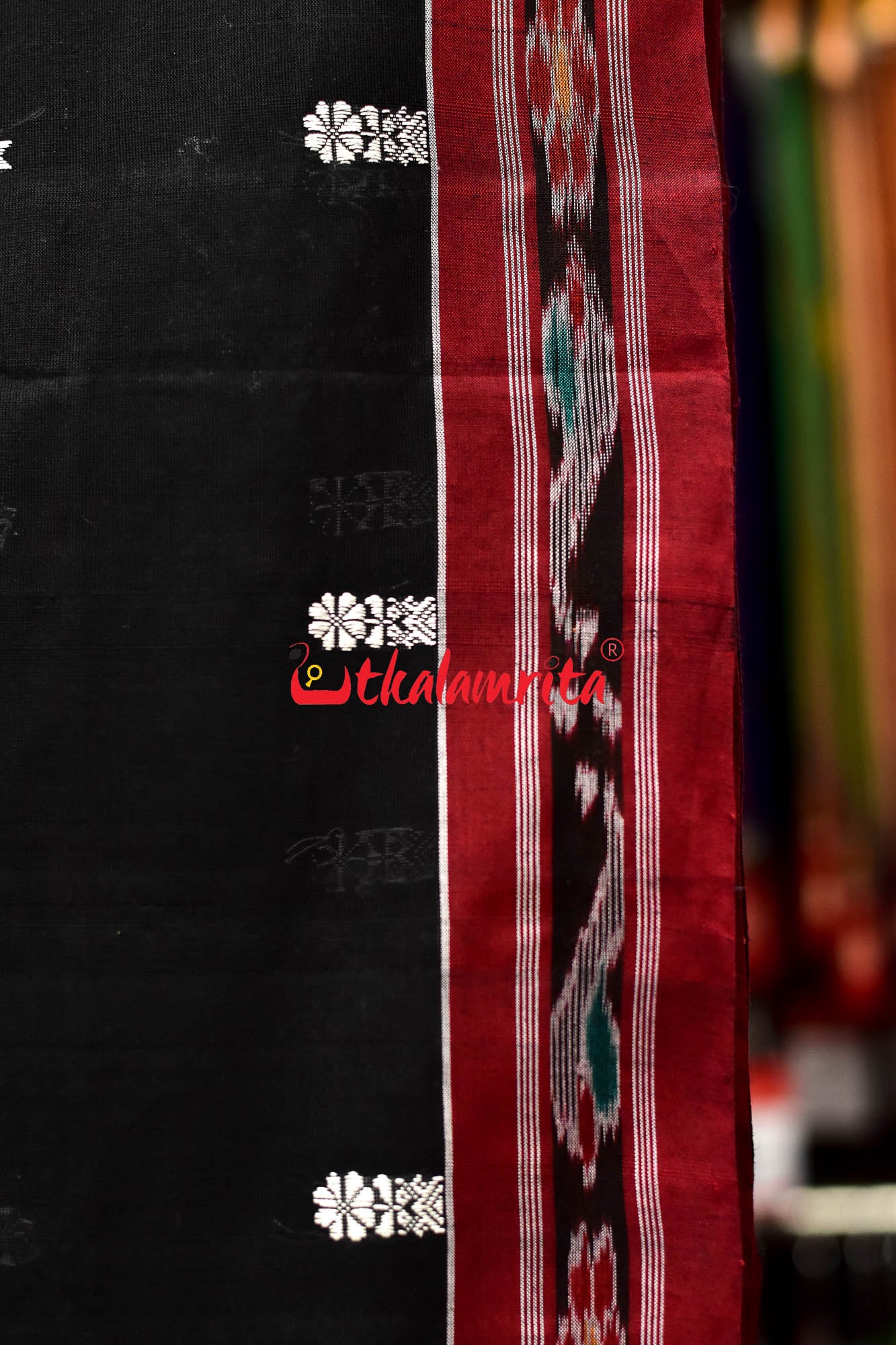 Black Maroon Pittala Cotton Saree