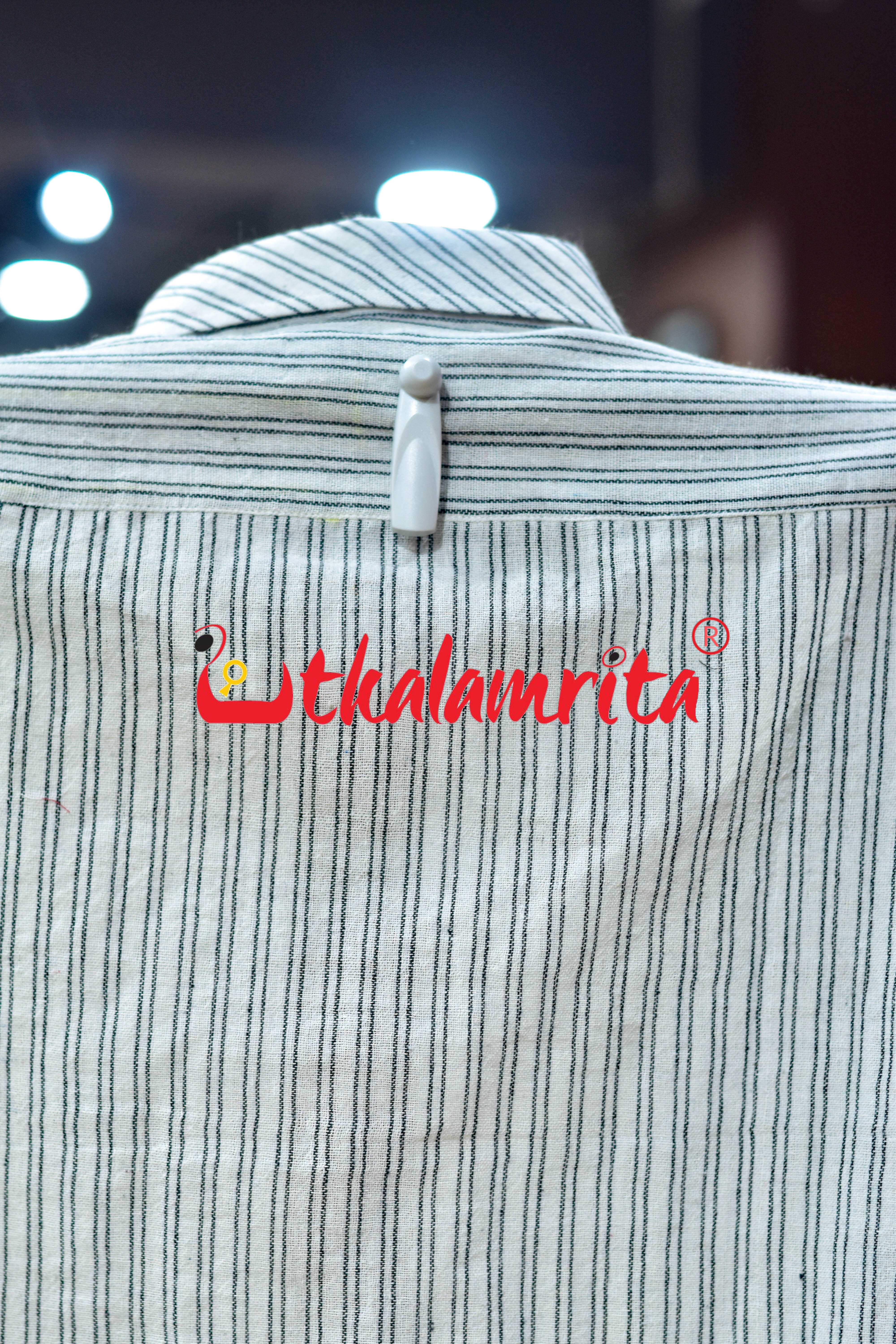 Black Lines on White Kotpad (Men's Full Shirt)