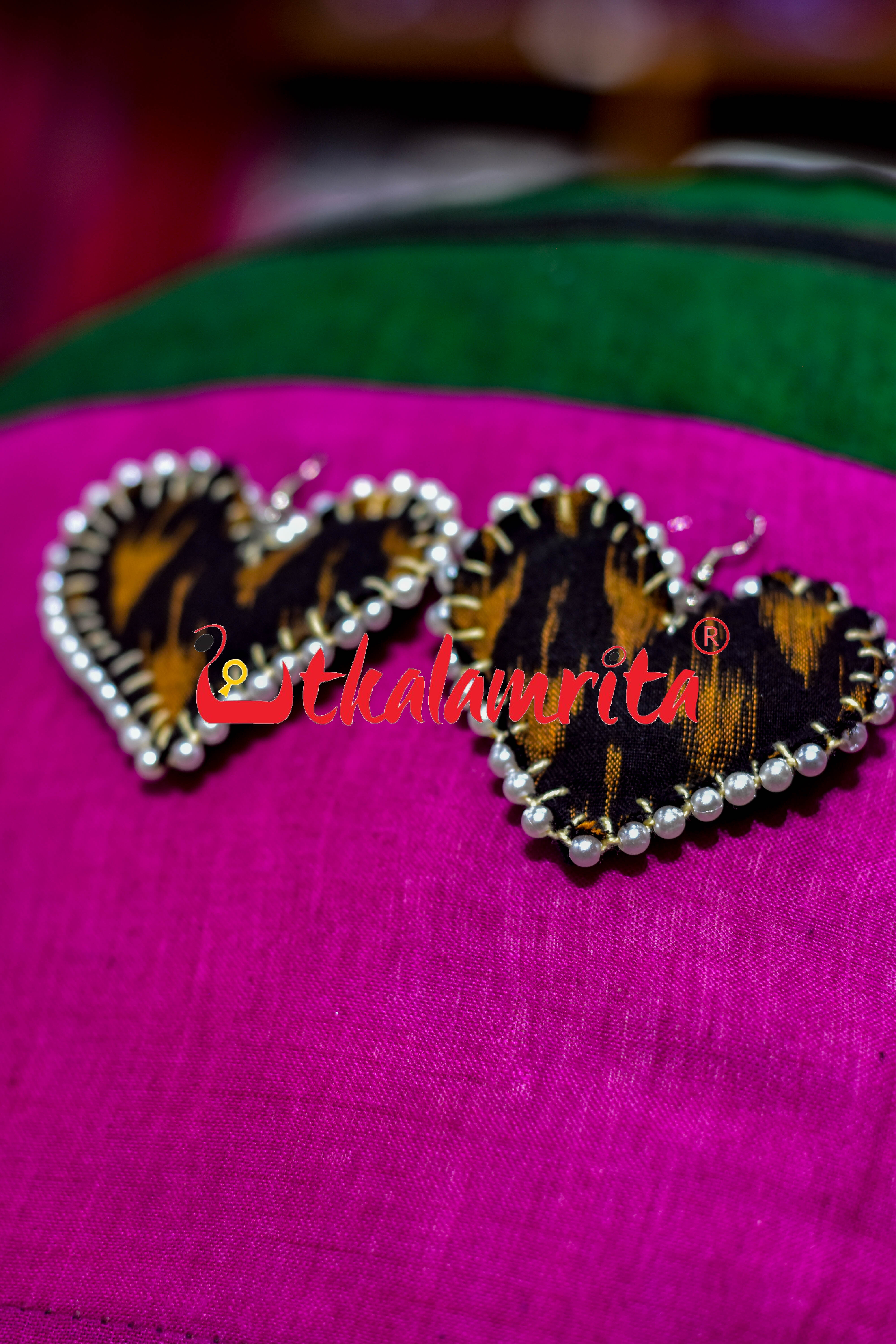 Chhatu Golden Black Earrings