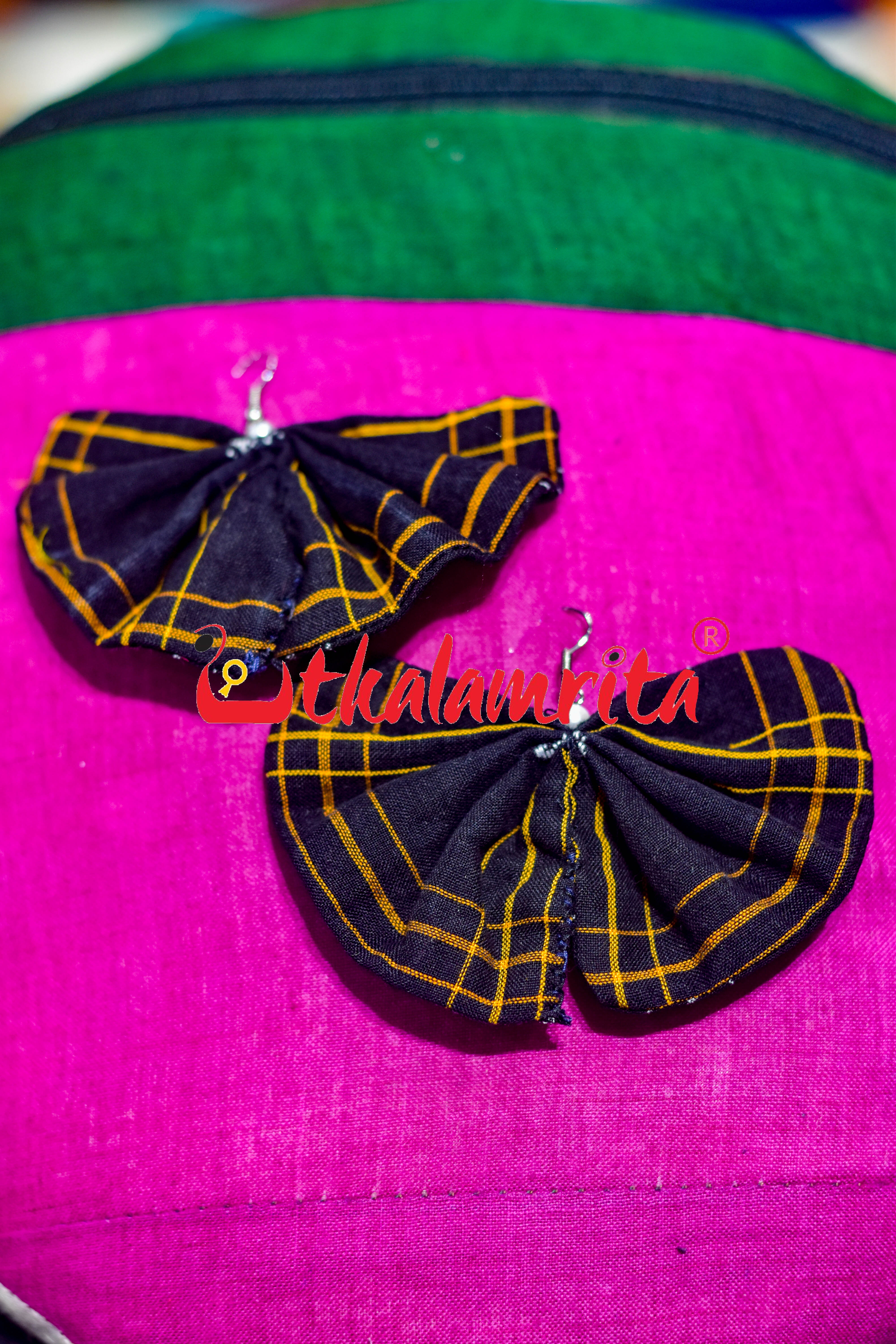 Black Golden Half Earrings