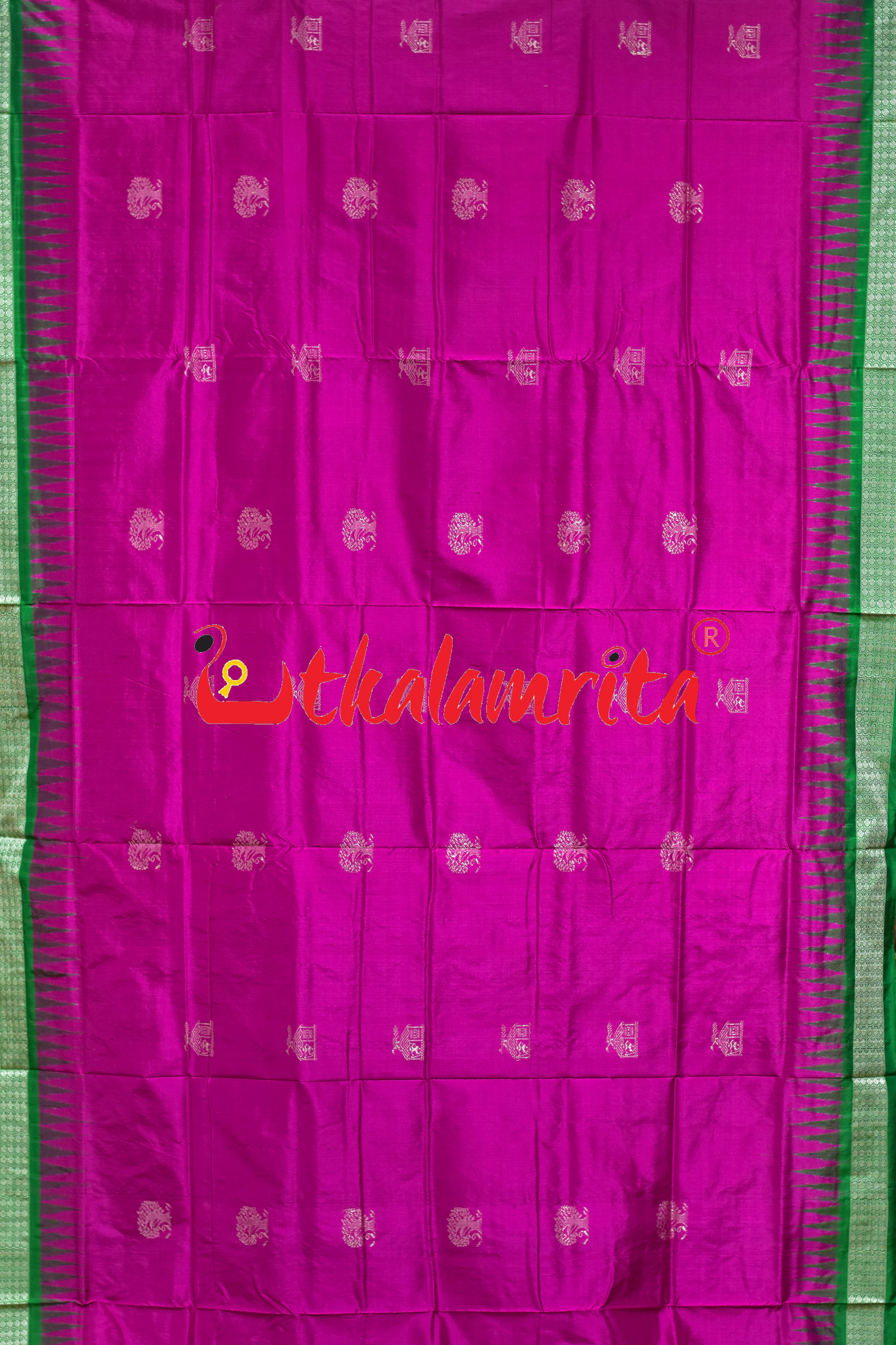 Rani Green Ghara Baragachha Bomkai Silk Saree