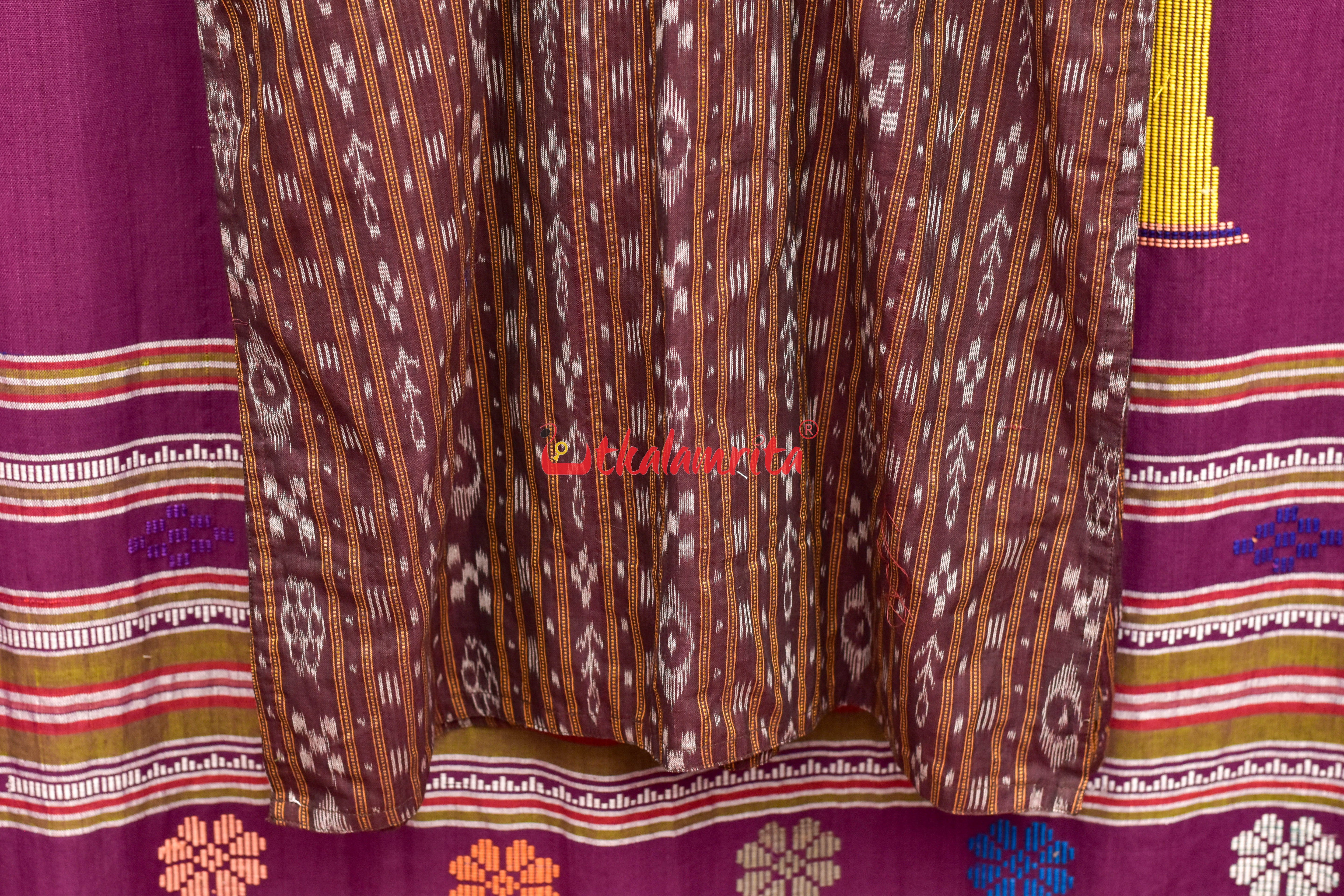 Coffee Ikat (Women's Full Kurta)