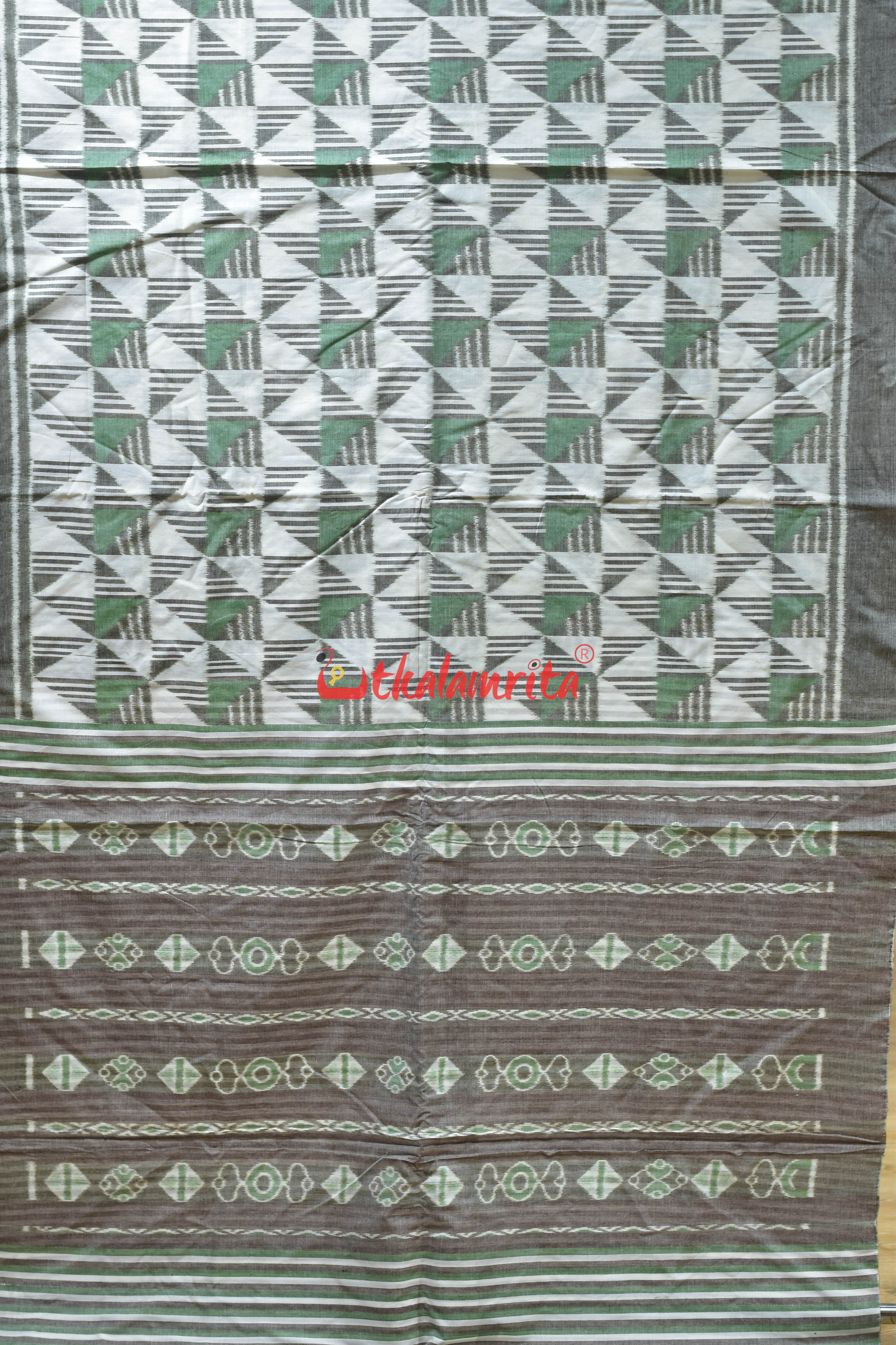Contemporary Pataka Khandua Cotton Saree
