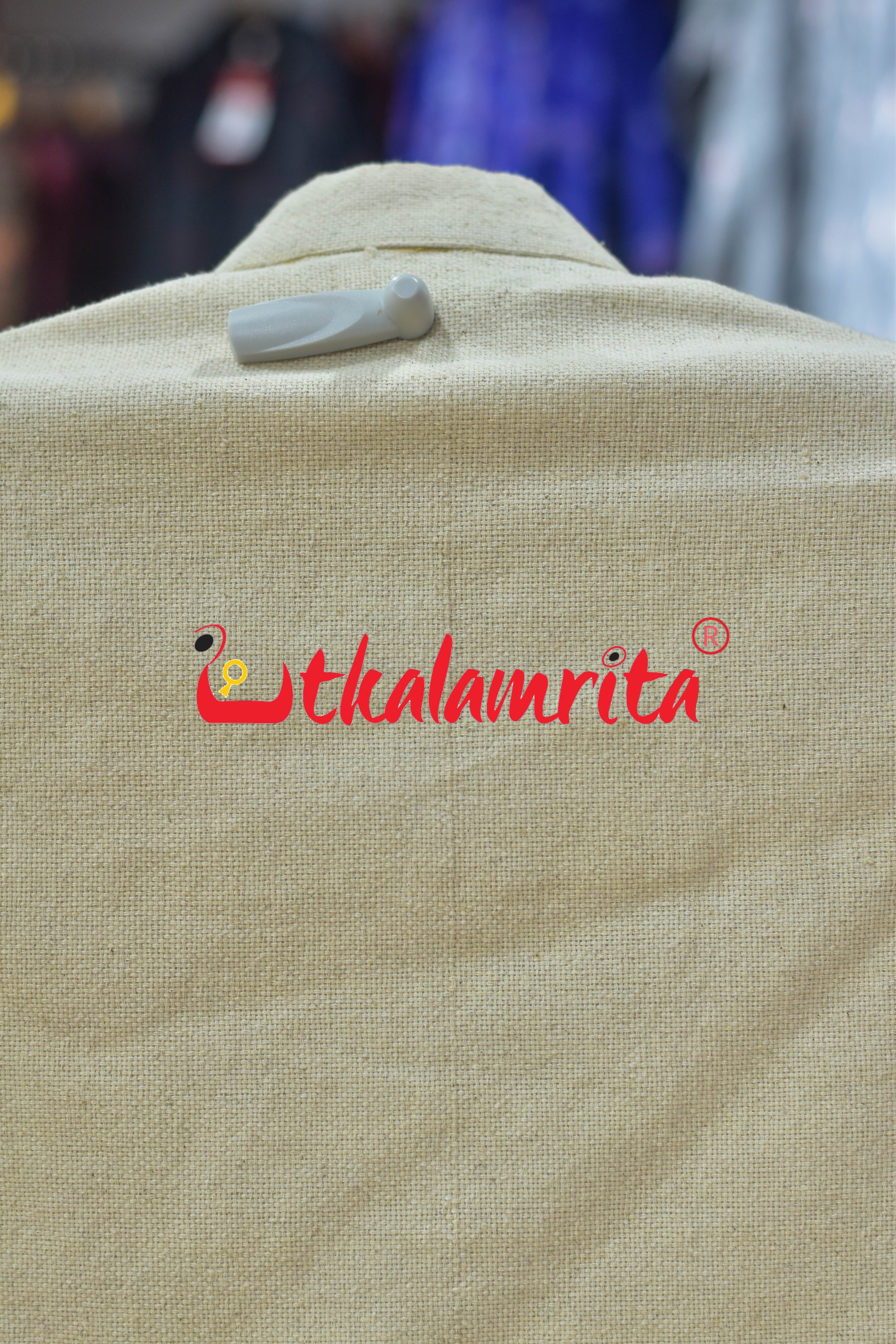 Plain Off White Cotton (Men's Jacket)