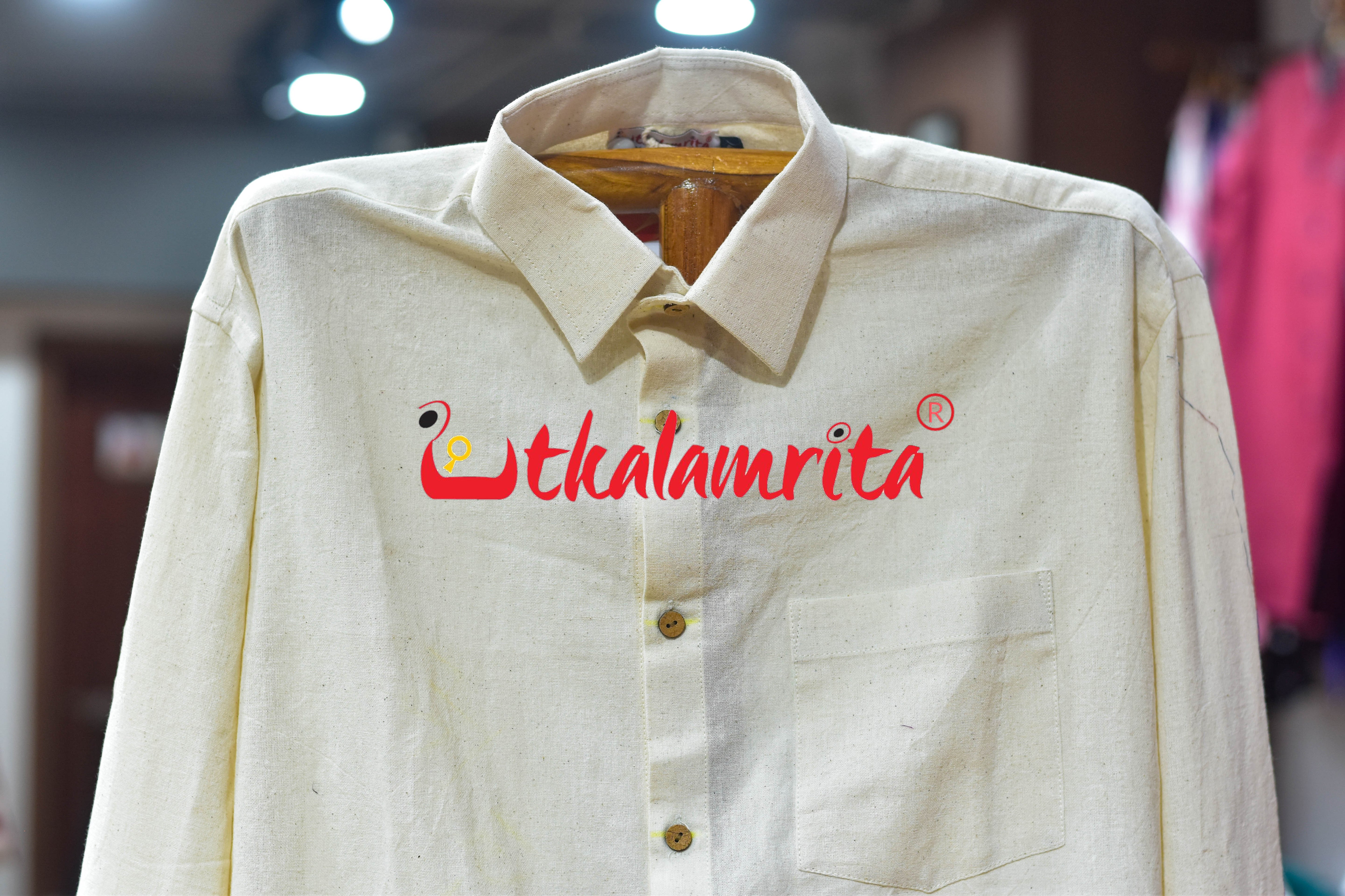 Kotpad Plain White (Men's Full Shirt)