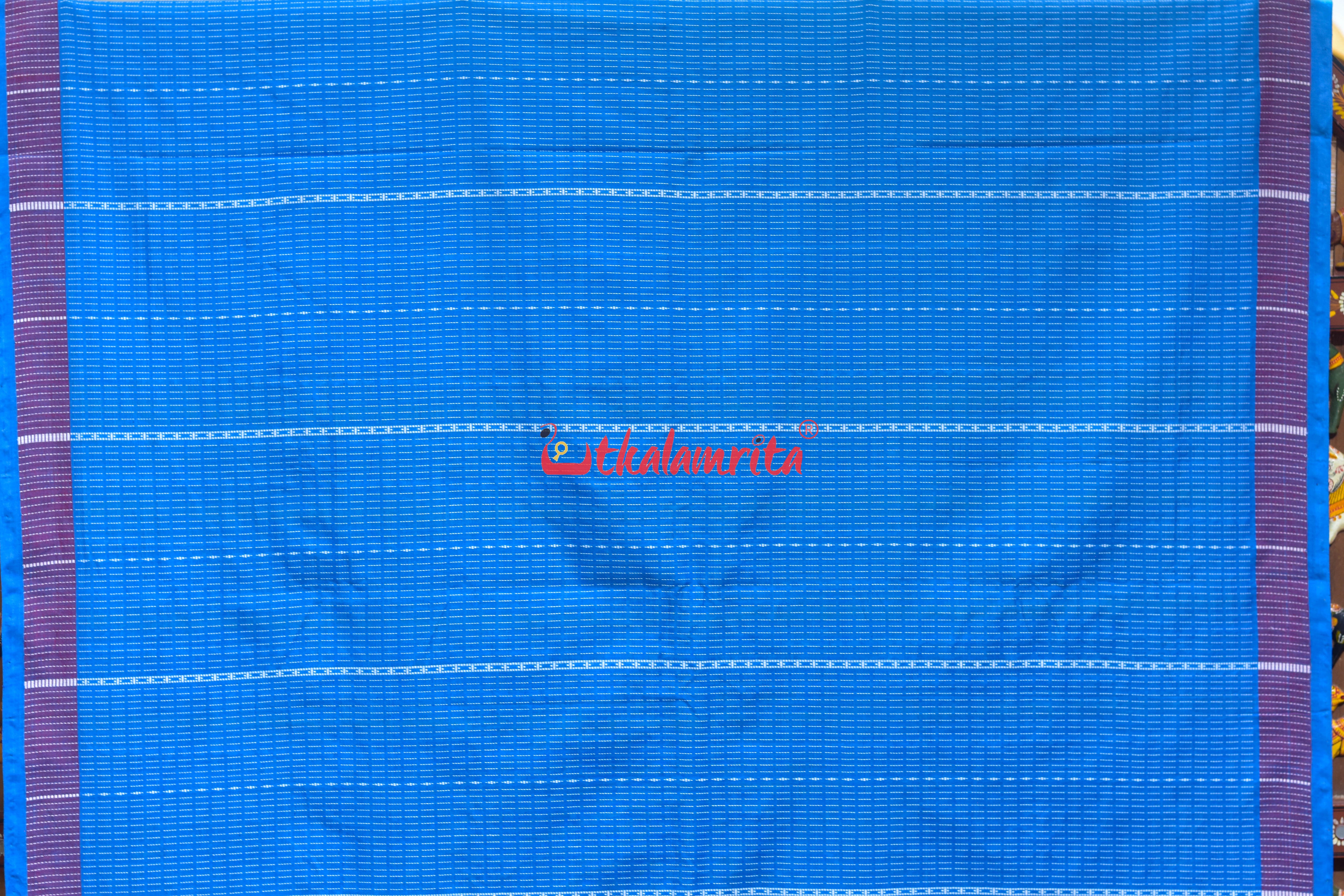 Blue konark Wheel Dhalapathara Cotton Saree