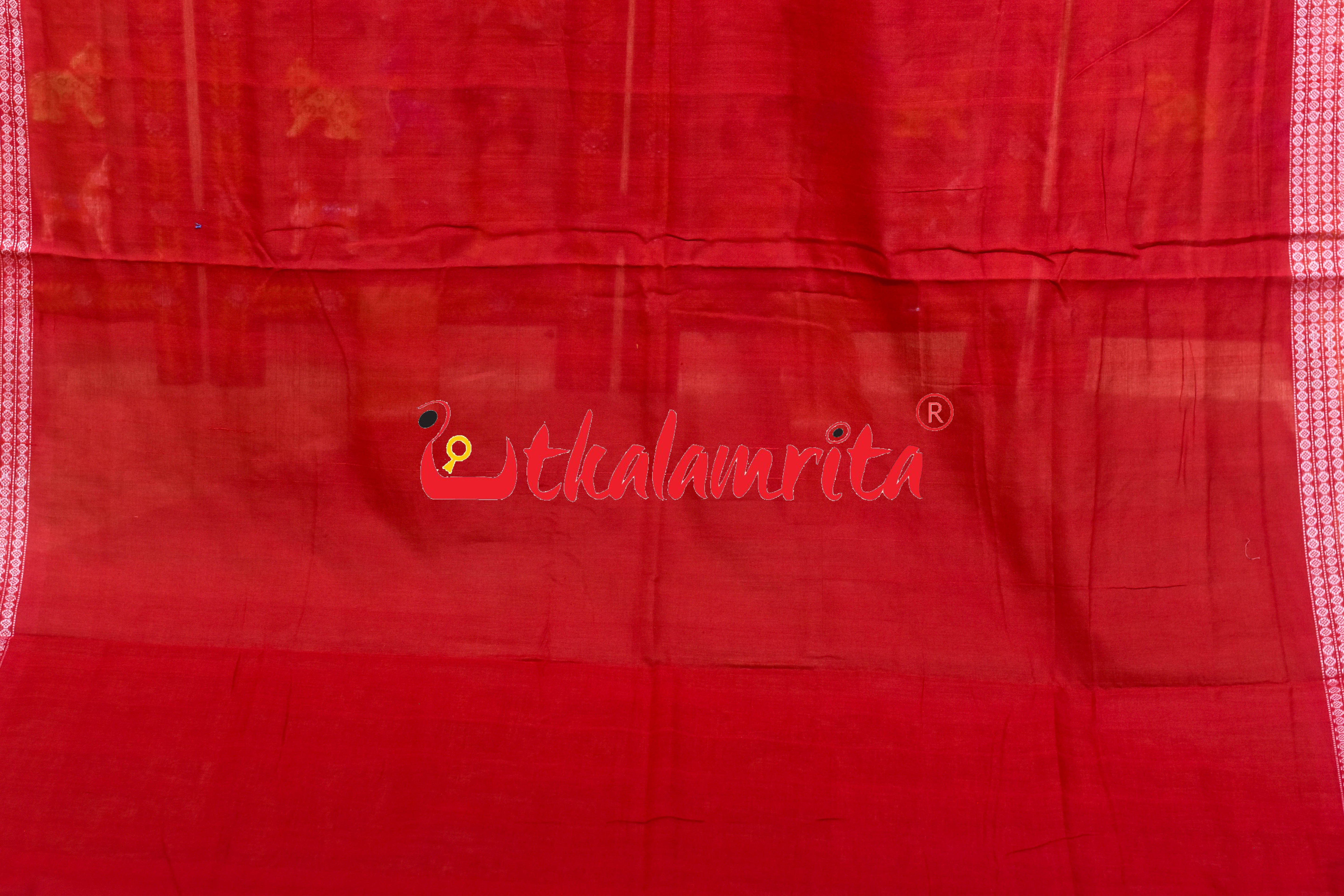 Green Gacha Mayura Border Sambalpuri Cotton Saree